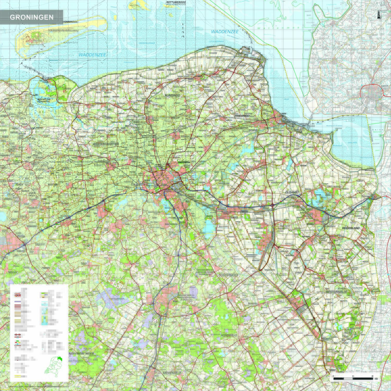 Topografische kaart Groningen 1:100.000 Topografische kaart Groningen 1:100.000