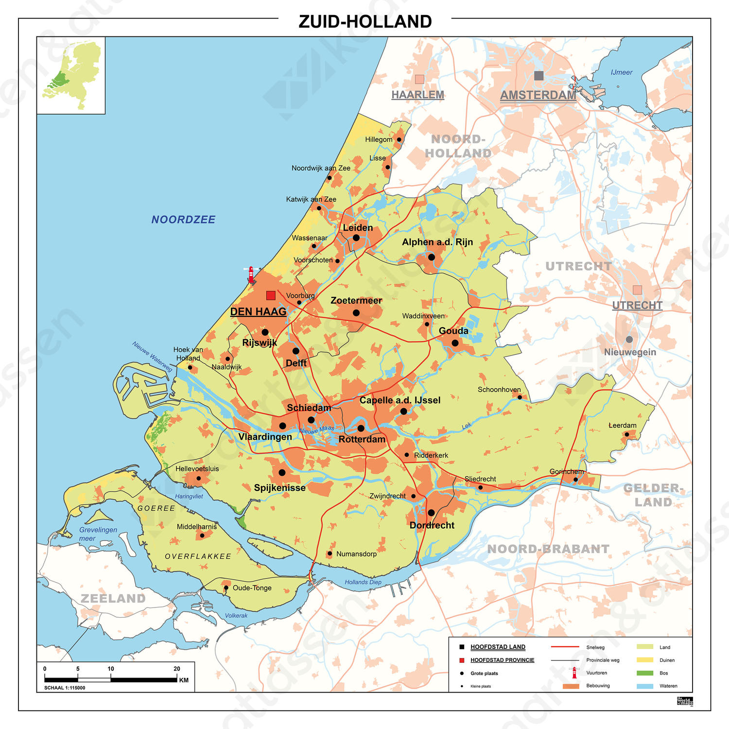 Kaart Zuid-Holland Kaart Zuid-Holland