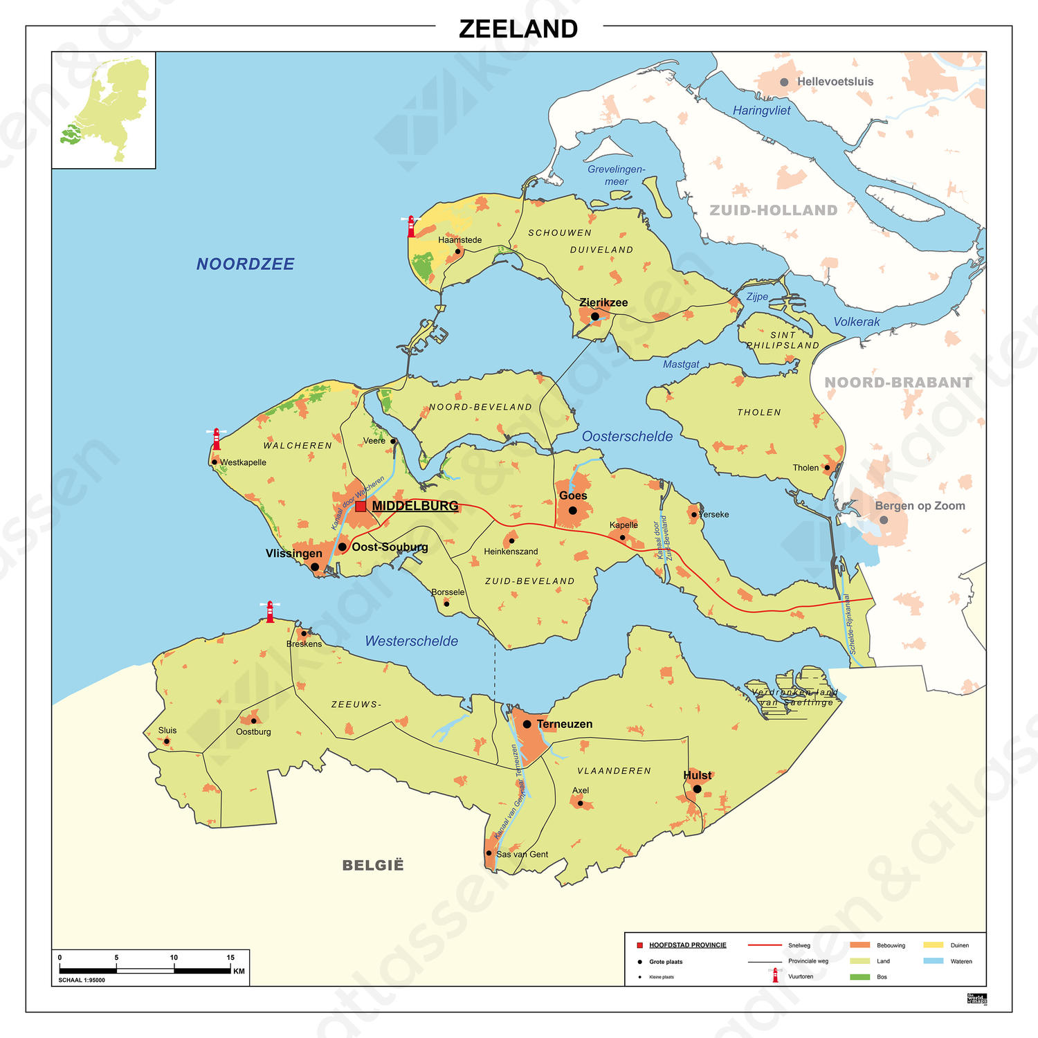 Kaart Zeeland