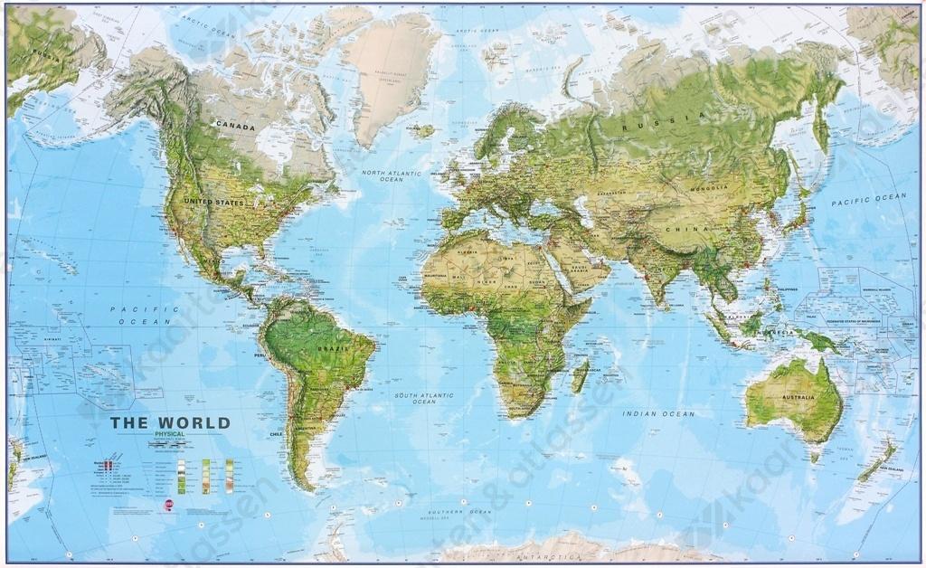 bereik Aannemelijk resterend MI Wereldkaart Natuurkundig | Kaarten en Atlassen.nl