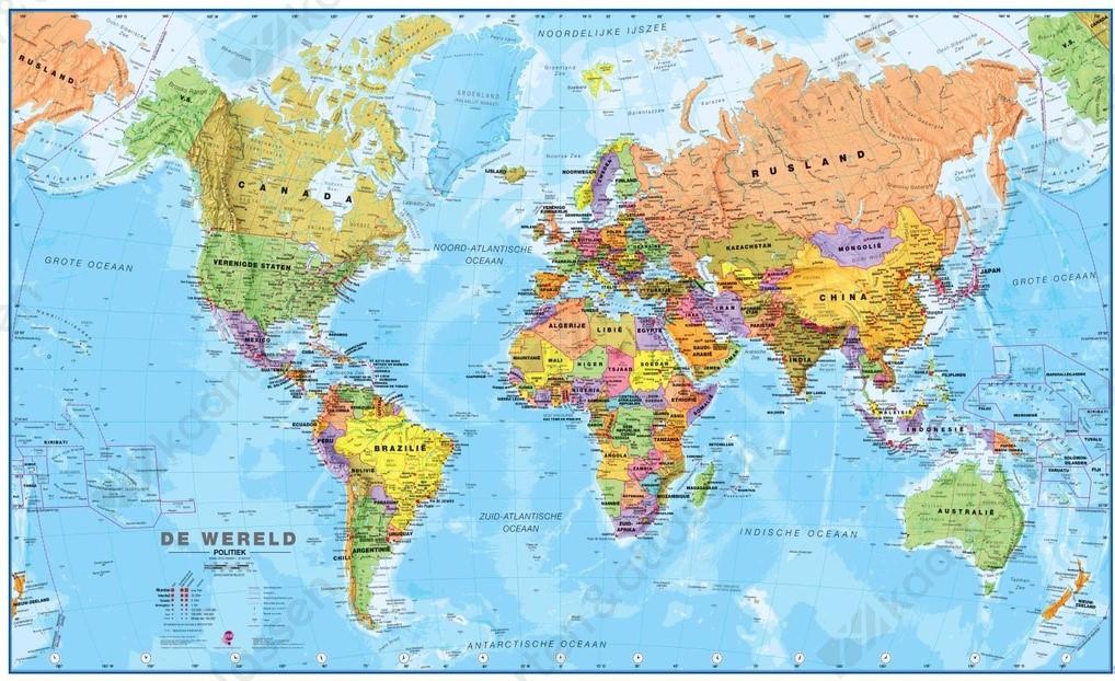 MI Wereldkaart staatkundig Nederlands