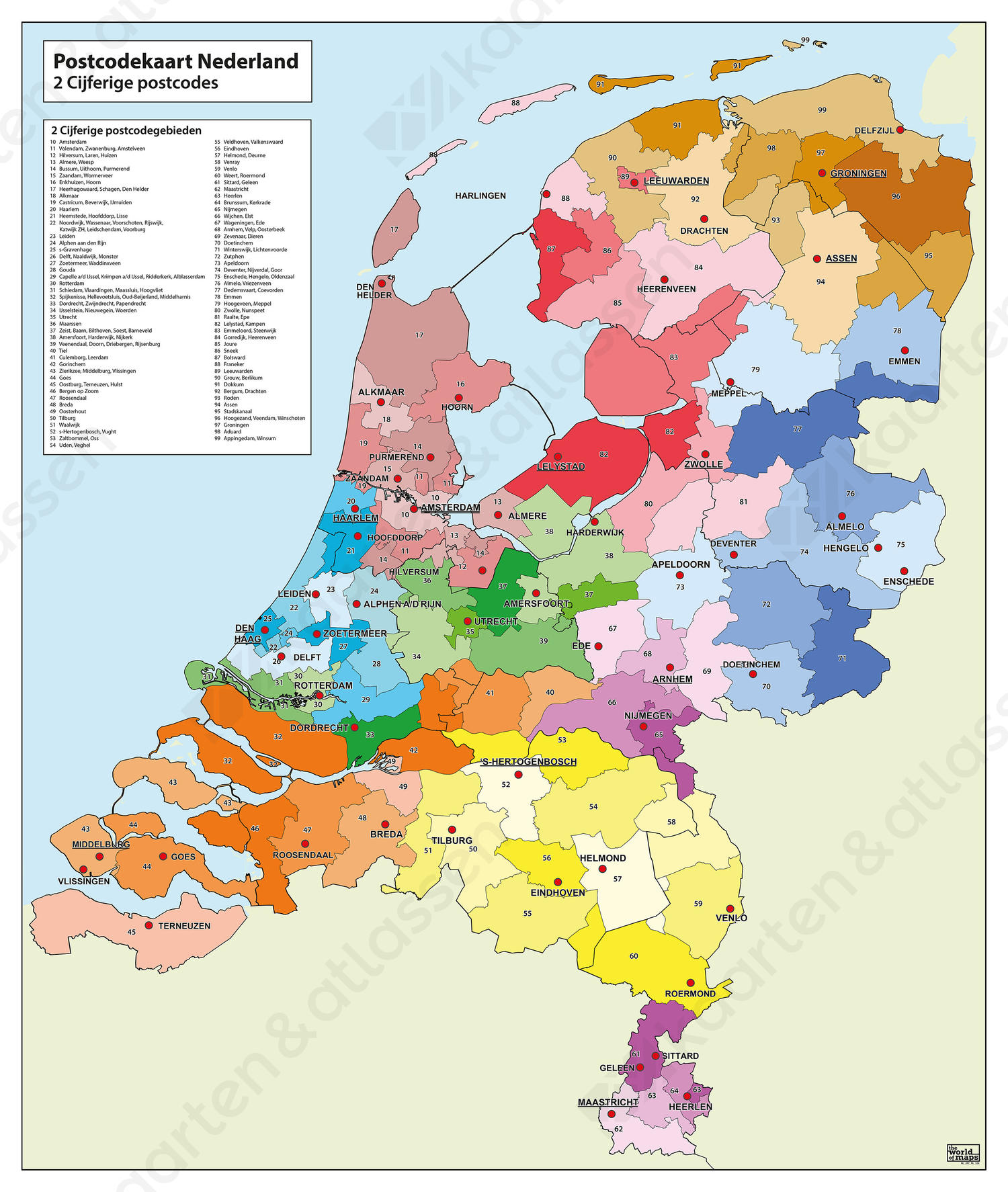 Postcodekaart Nederland Postcodekaart Nederland