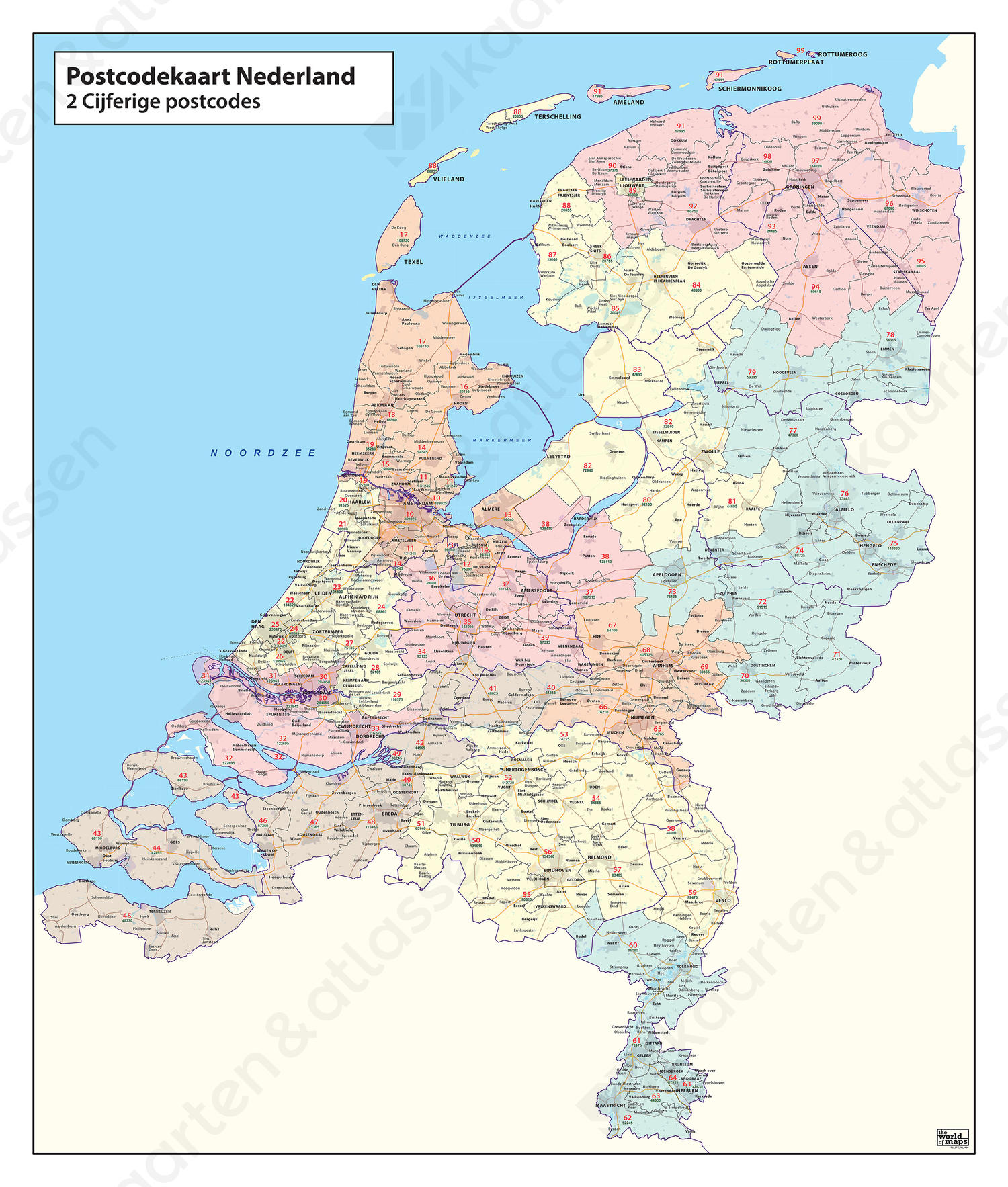 Postcodekaart Nederland Postcodekaart Nederland