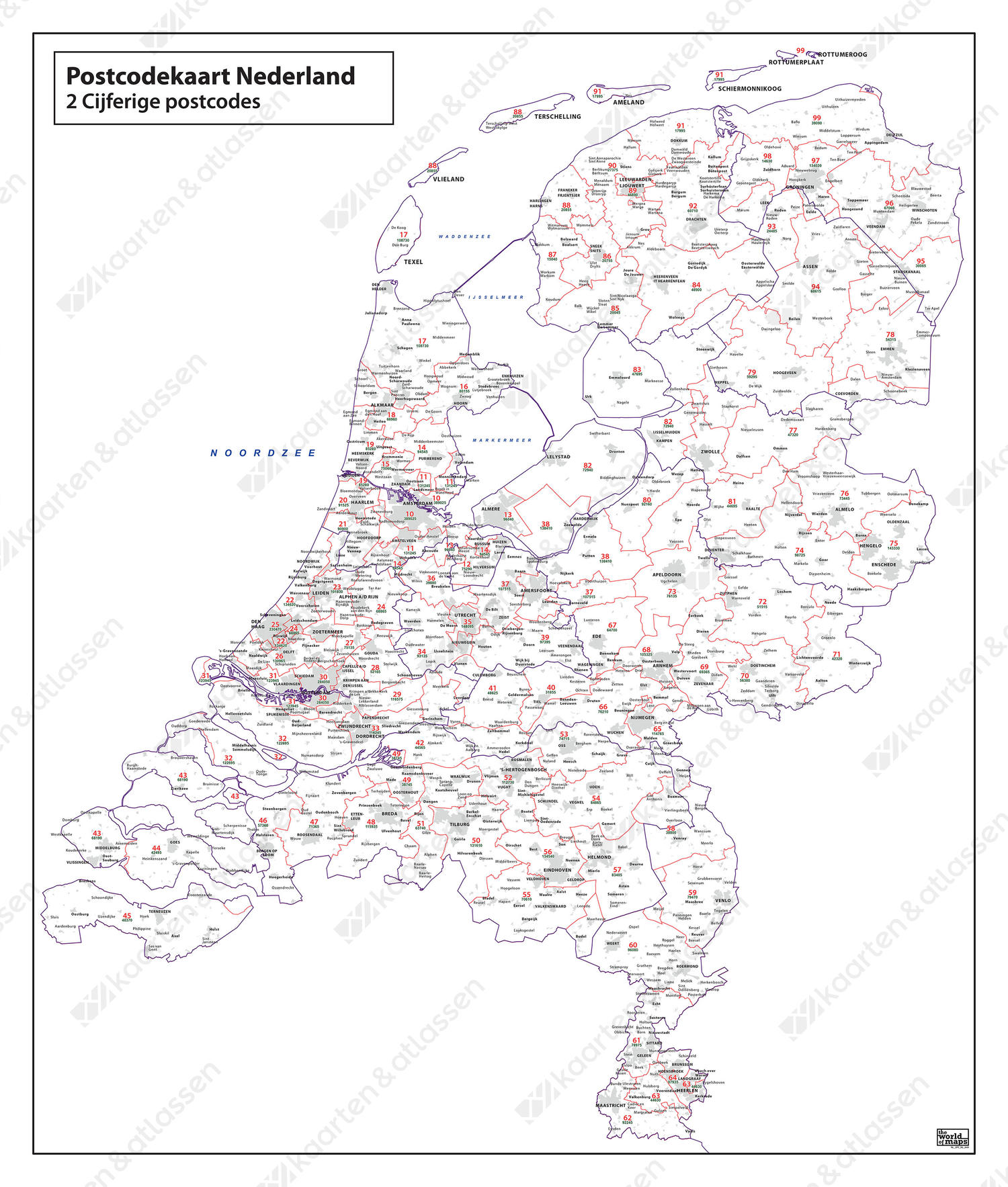 Postcodekaart Nederland Postcodekaart Nederland