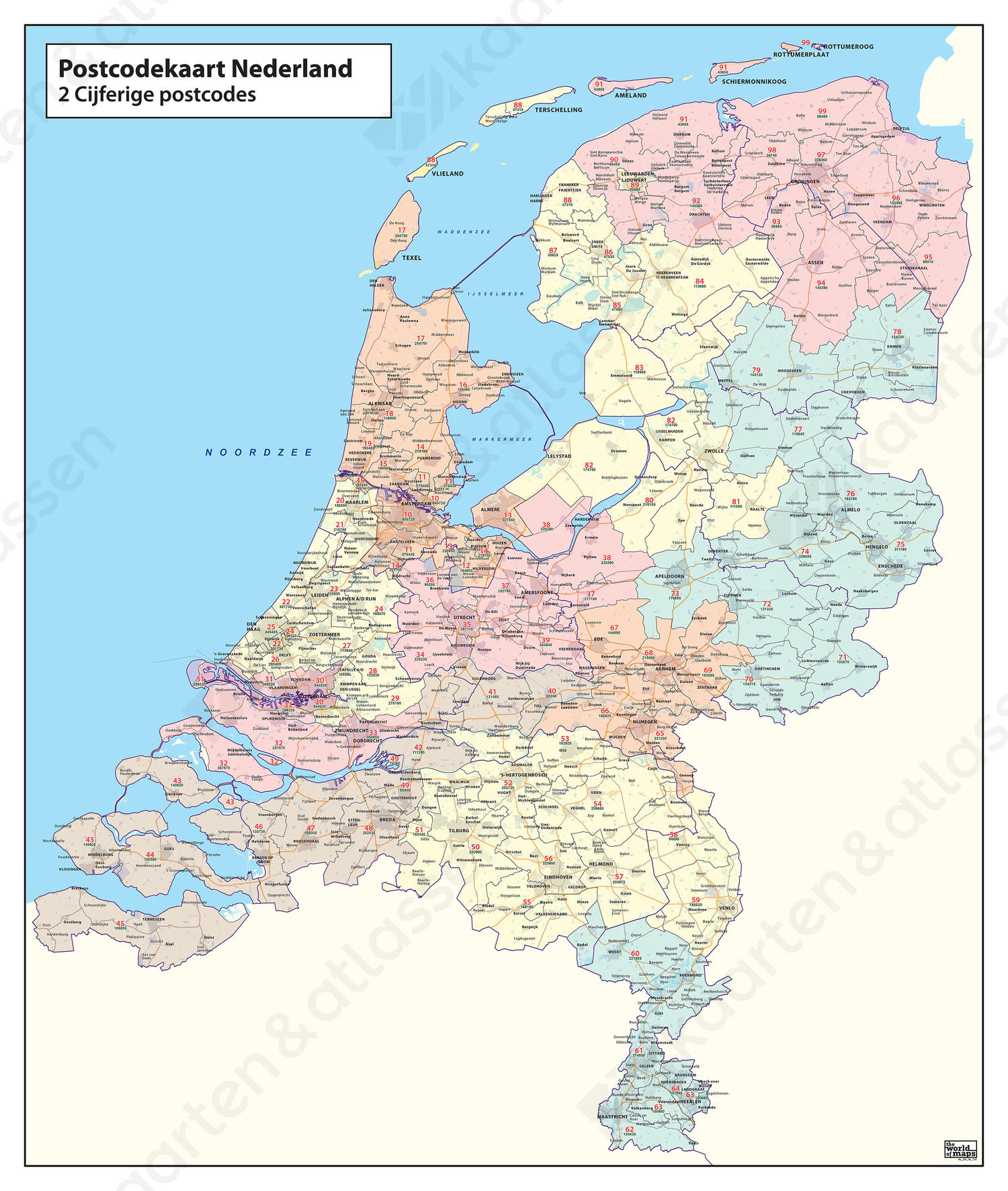 Postcodekaart Nederland Postcodekaart Nederland