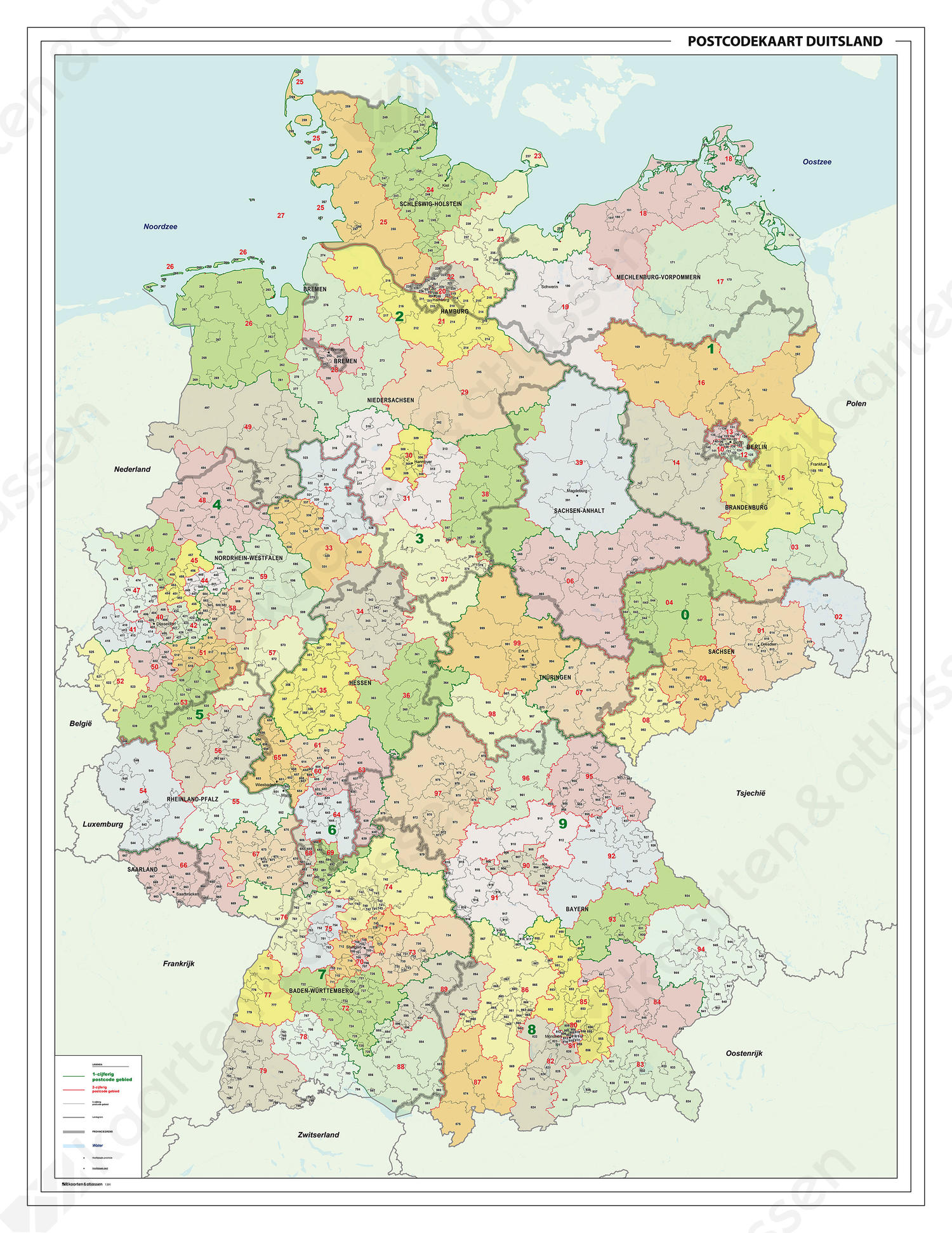 Digitale Postcodekaart Duitsland 1-2-3 cijferig 1391 Digitale Postcodekaart Duitsland 1-2-3 cijferig 1391