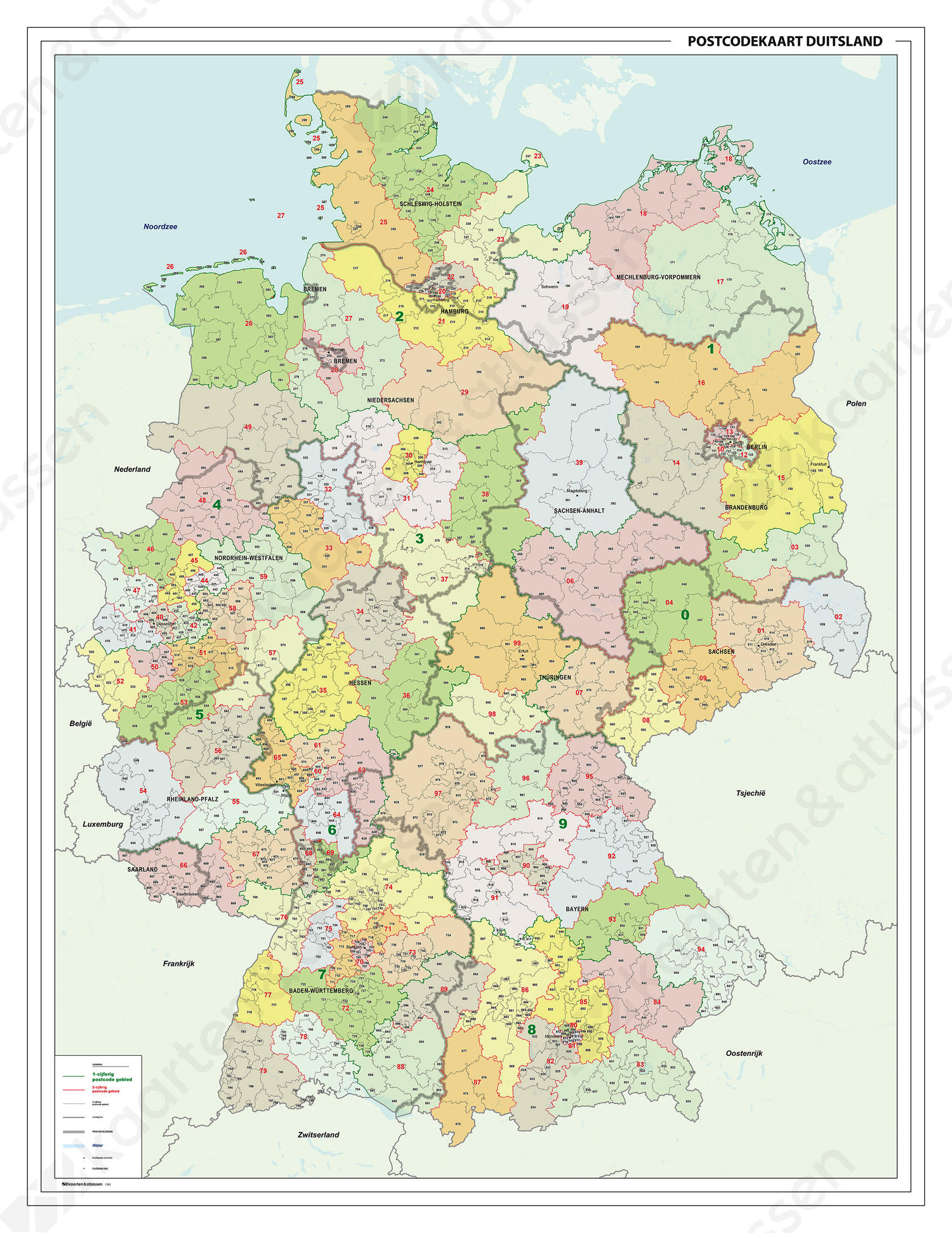 Digitale Postcodekaart Duitsland 1-2-3 cijferig 1391