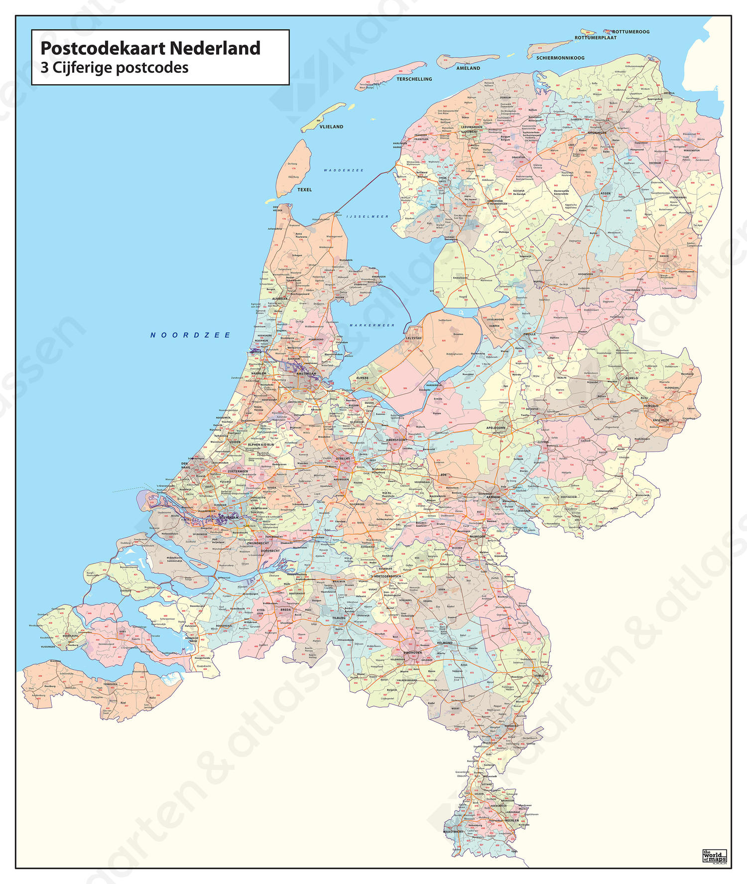 Postcodekaart Nederland Postcodekaart Nederland