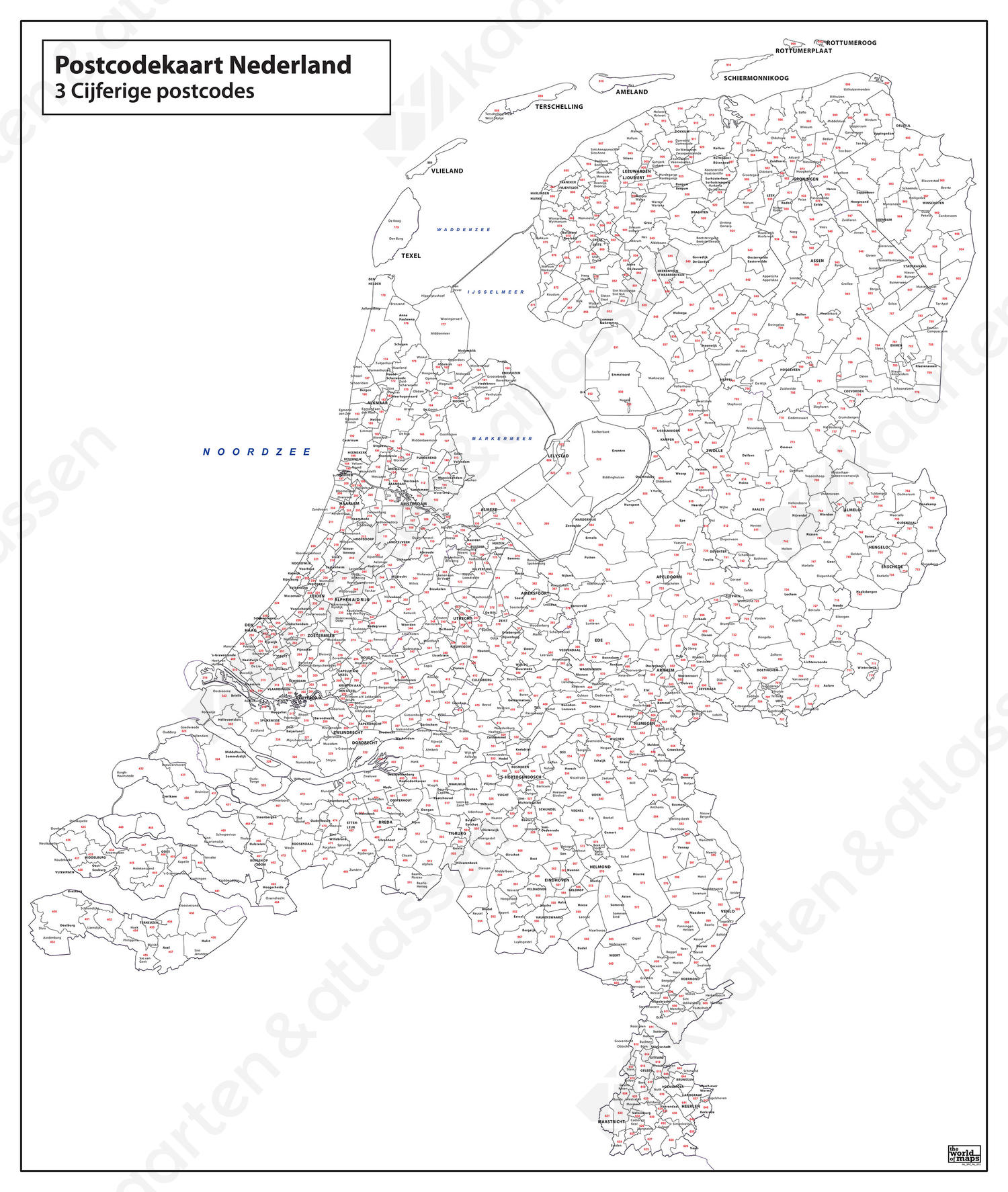 Postcodekaart Nederland Postcodekaart Nederland