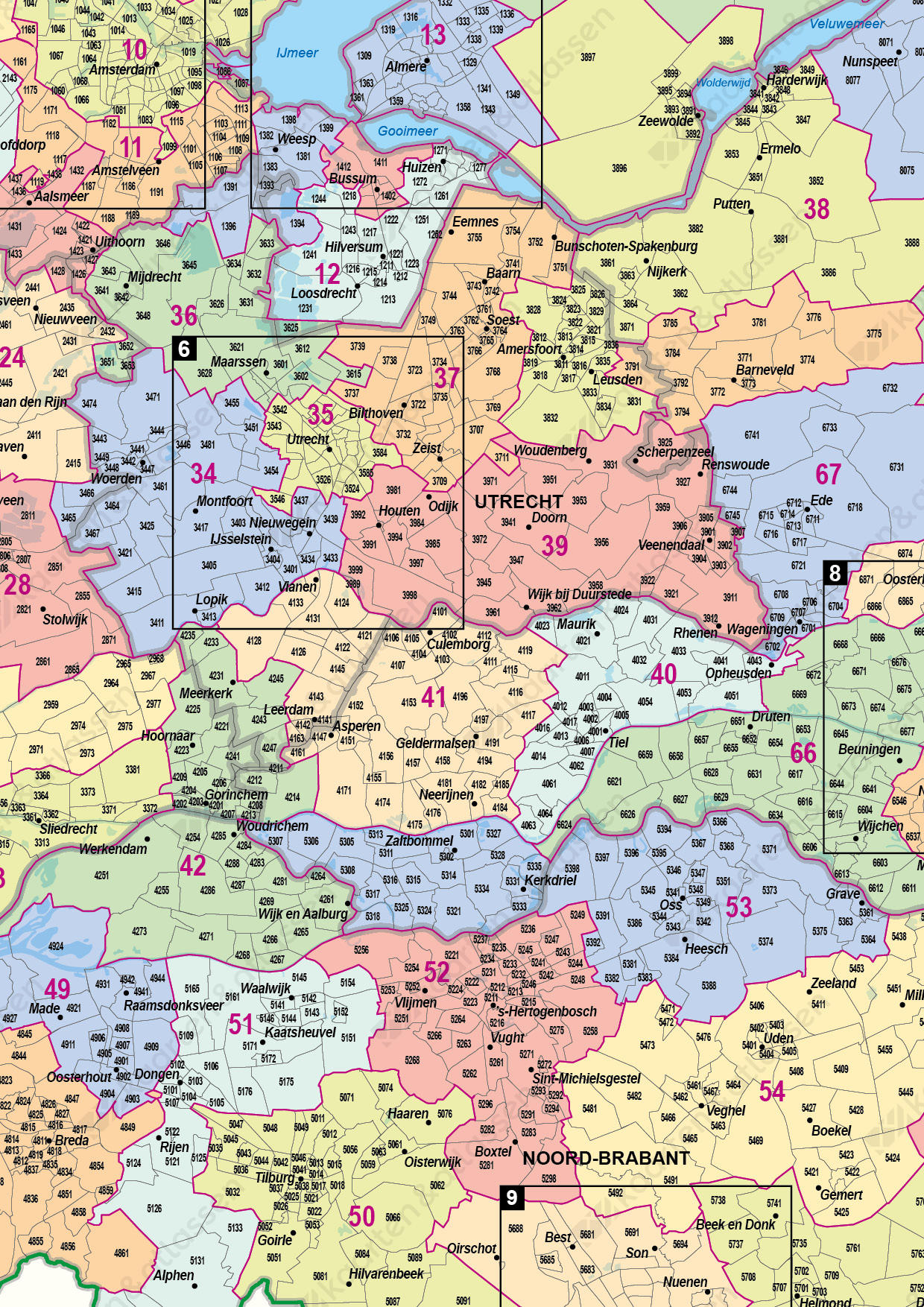 Postcodekaart Nederland