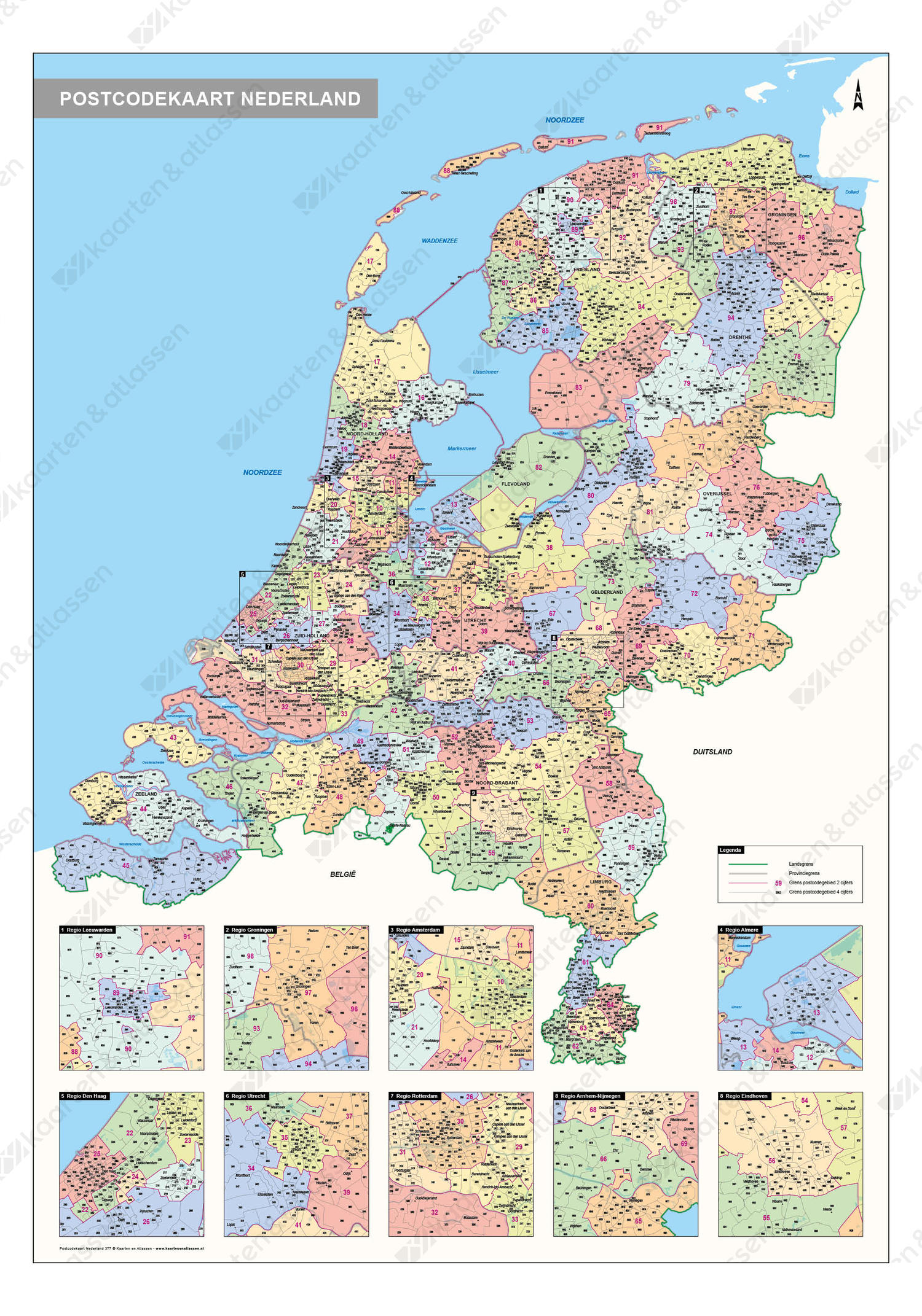 Postcodekaart Nederland Postcodekaart Nederland