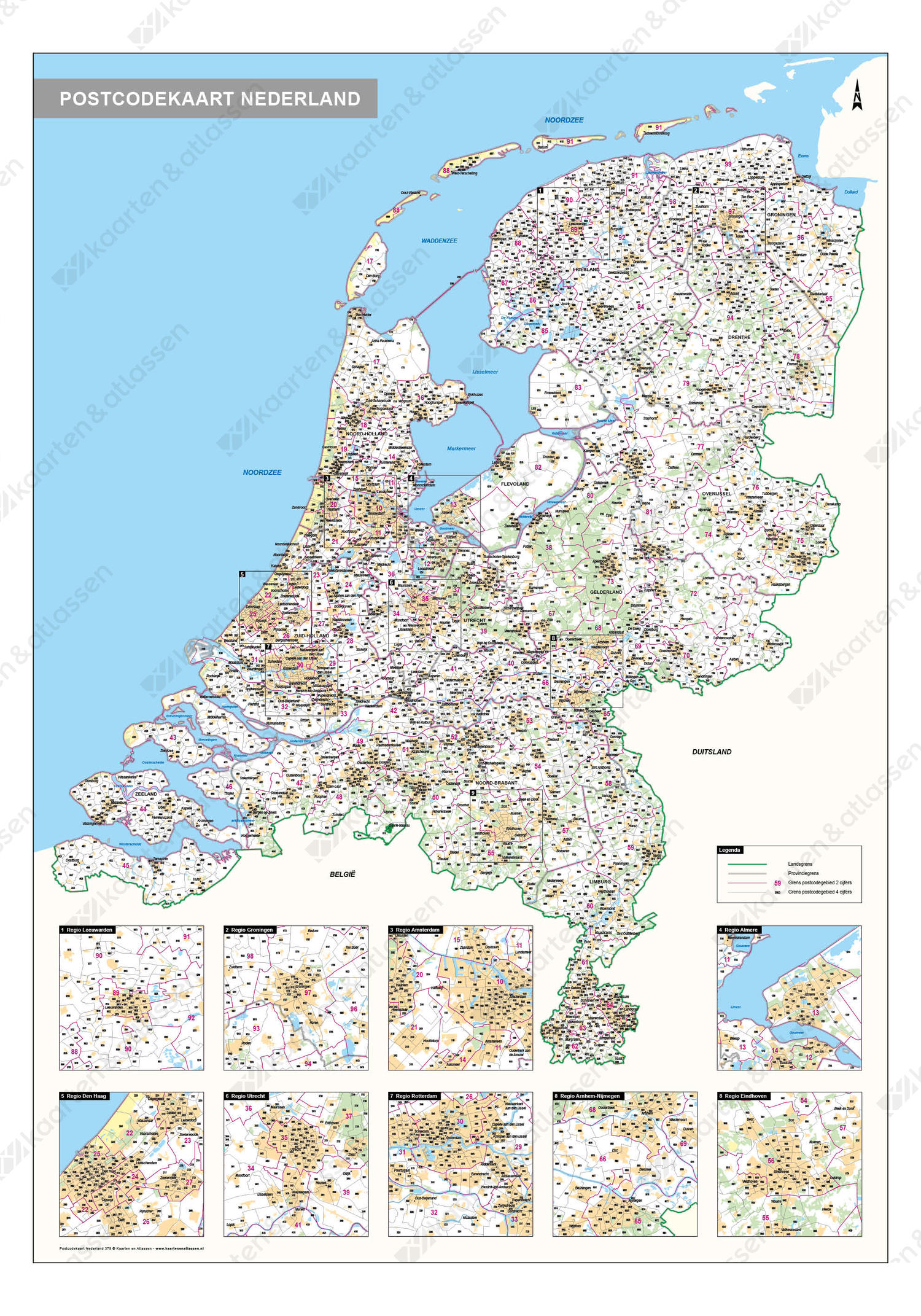 Digitale 2- en 4-cijferige Postcodekaart Nederland Digitale 2- en 4-cijferige Postcodekaart Nederland