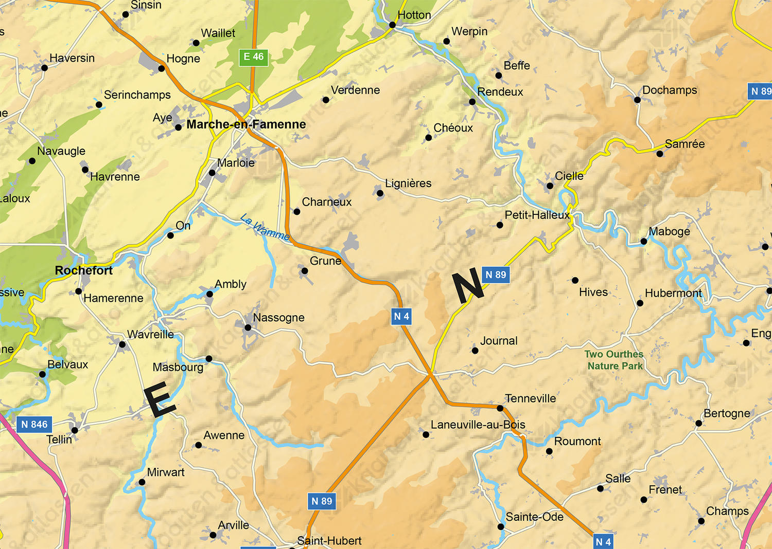Kaart Ardennen