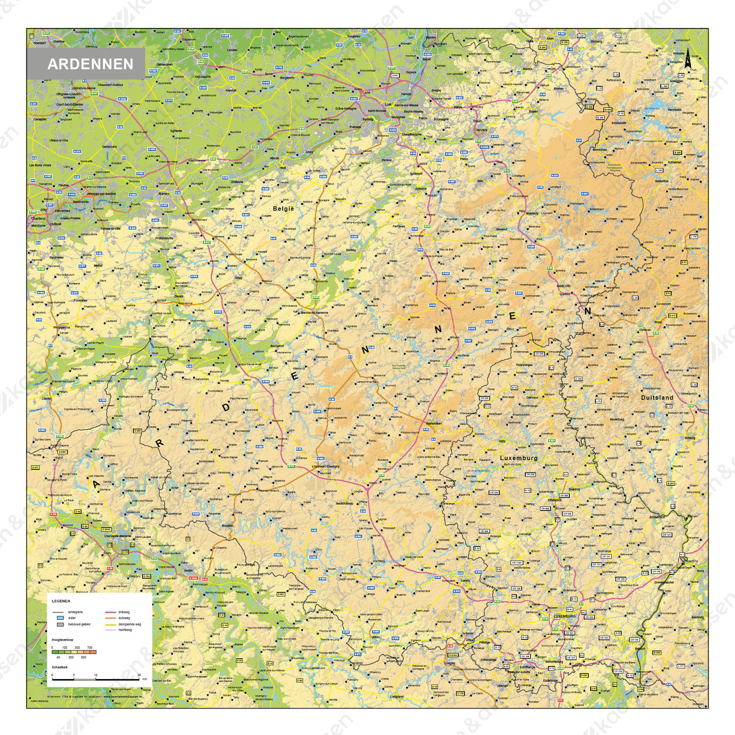 Kaart Ardennen Kaart Ardennen