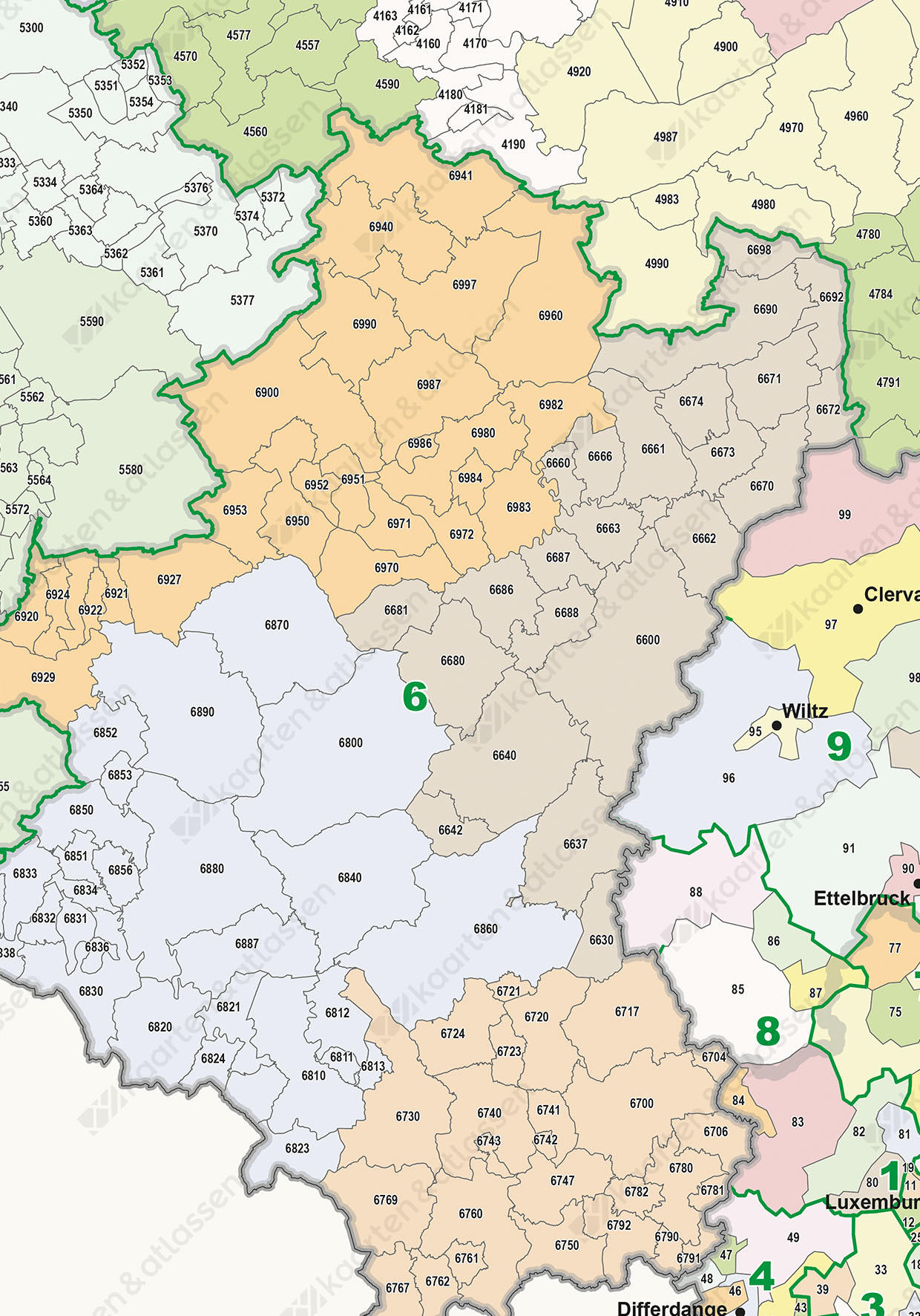 Digitale Postcodekaart België en Luxemburg