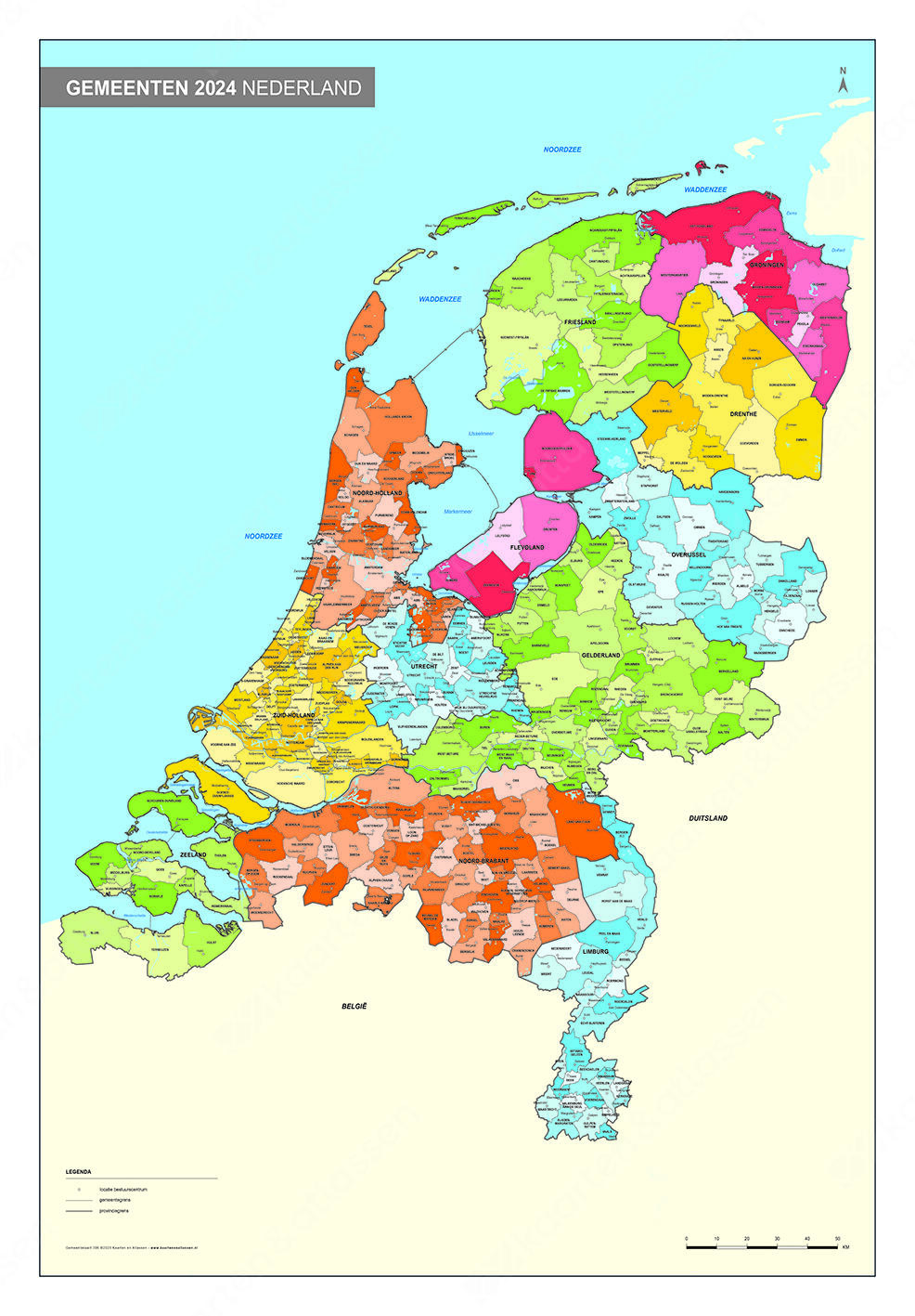 Gemeentekaart Nederland Provinciekleuren