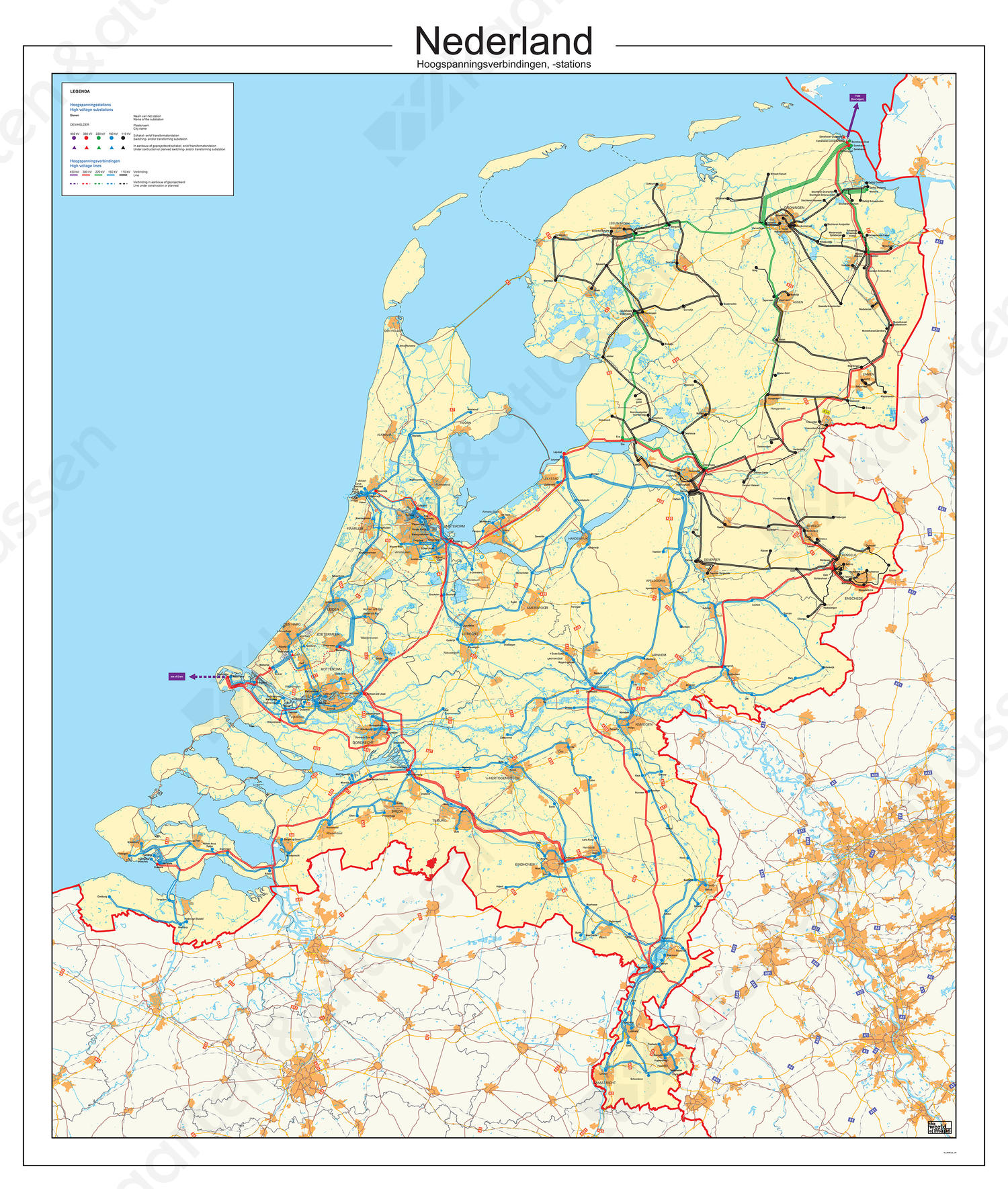 Kaart Nederland Hoogspanningslijnen Digitale Kaart Nederland Hoogspanningslijnen