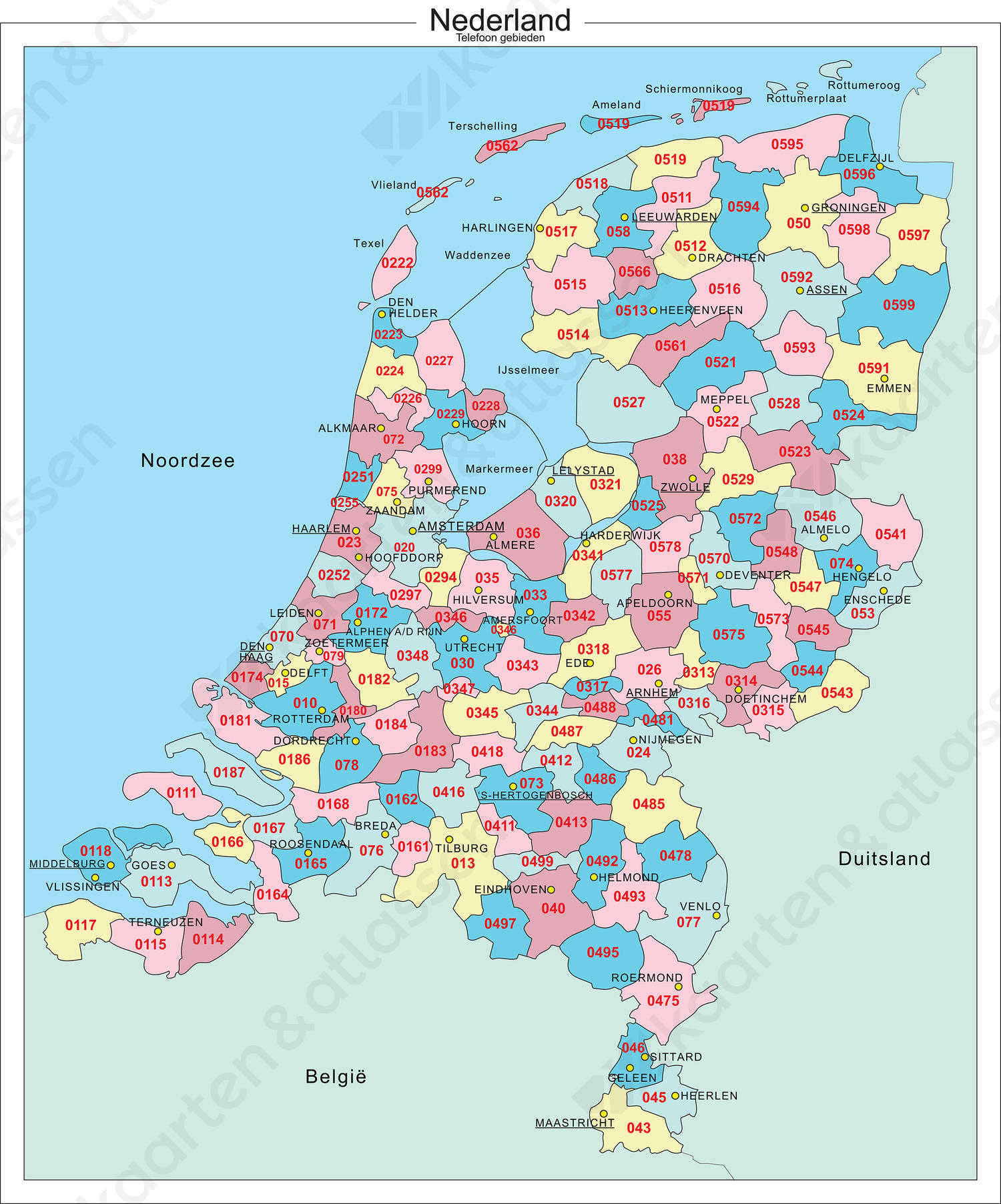 Professor whisky site Digitale Kaart Nederland netnummer regio's 783 | Kaarten en Atlassen.nl