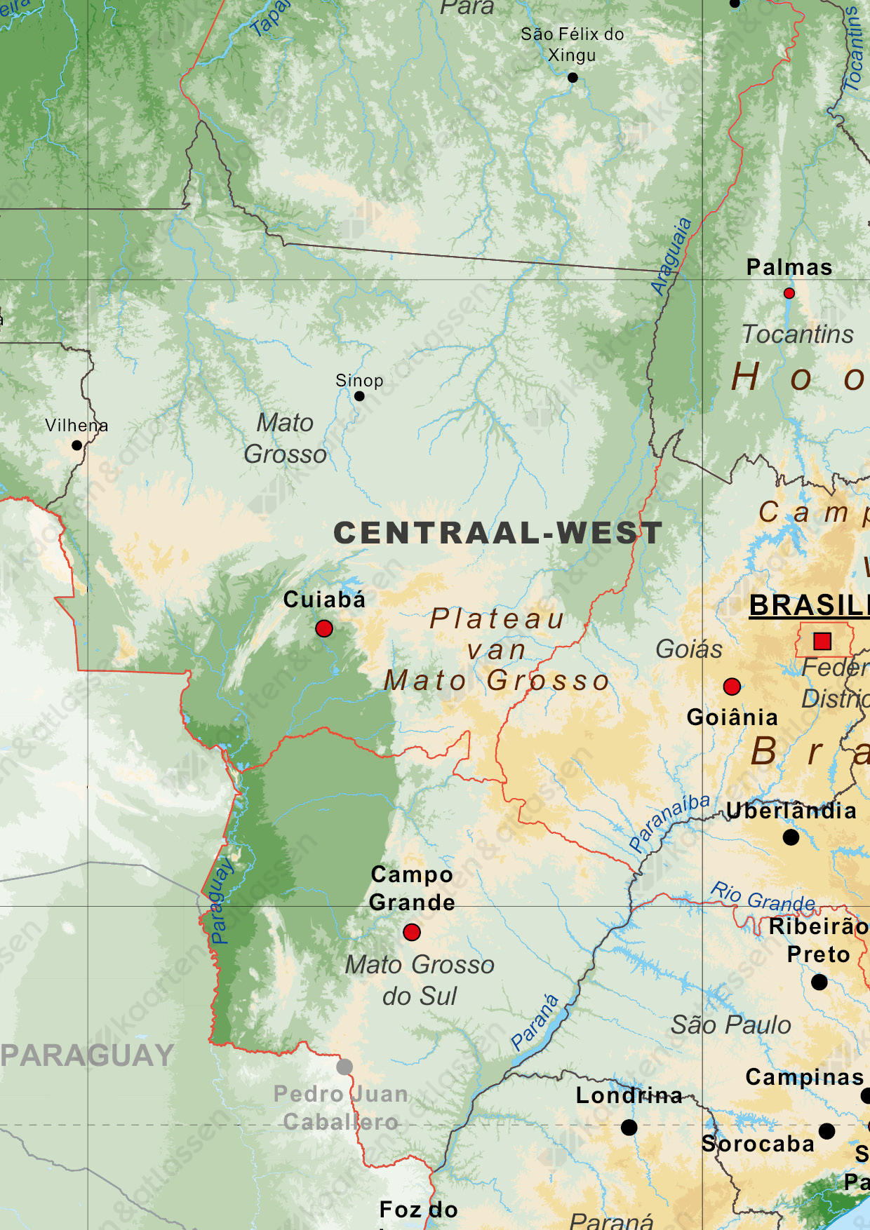 kaart Brazilië digitaal