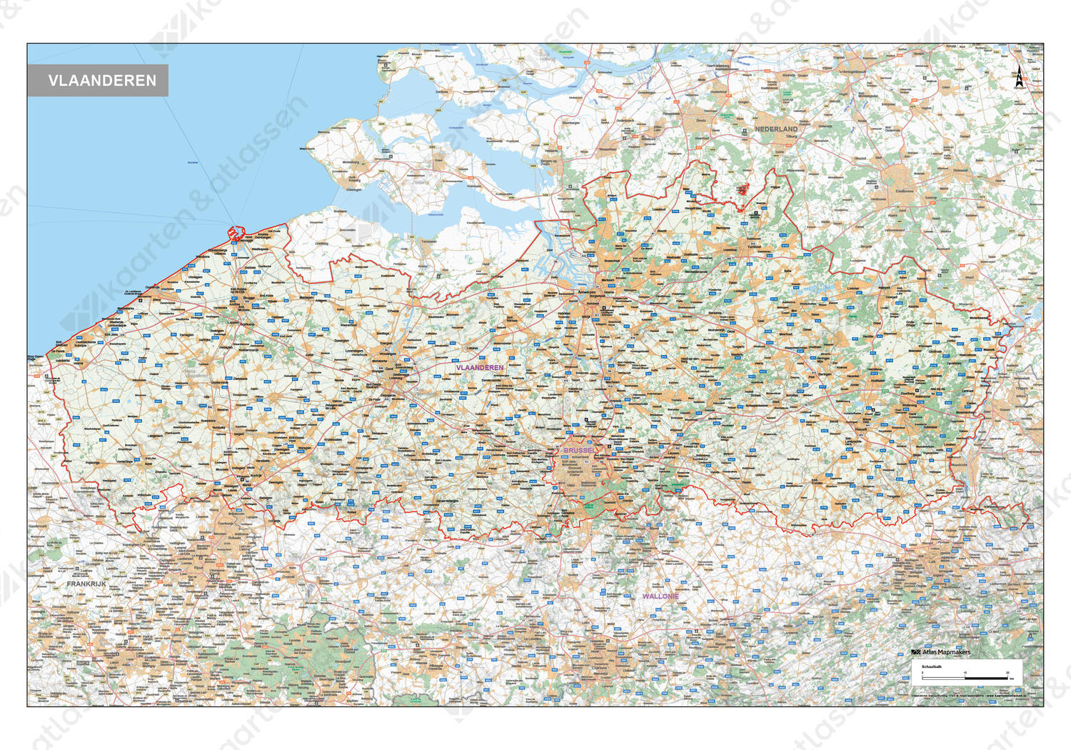 Vlaanderen Topografische Kaart Vlaanderen Topografische Kaart