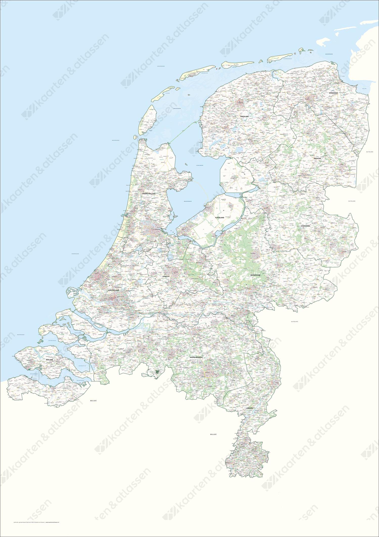 Digitale Postcode-/Gemeentekaart Nederland Digitale Postcode-/Gemeentekaart Nederland