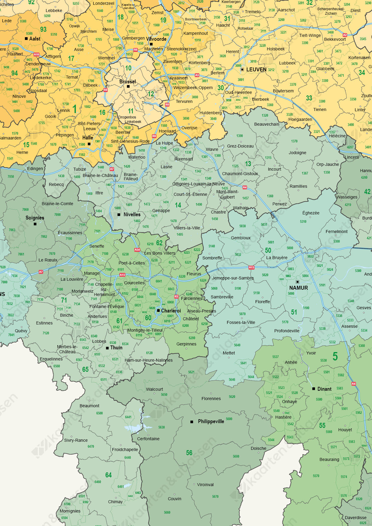 Postcode/gemeentekaart België