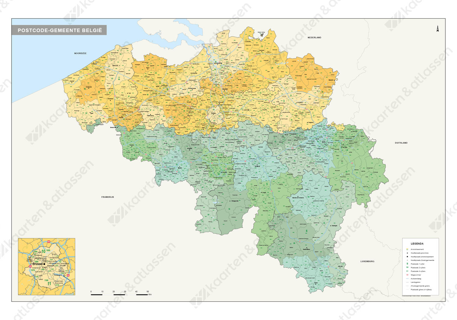 Postcode/gemeentekaart België