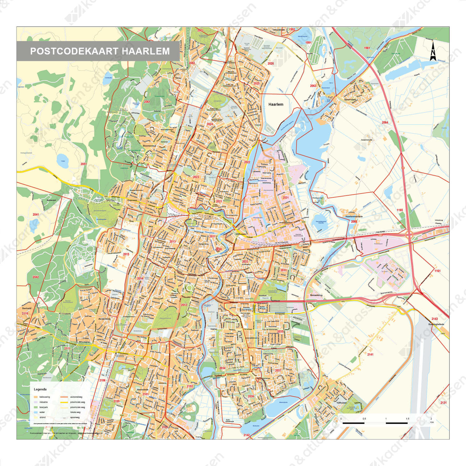 Postcodekaart Haarlem Postcodekaart Haarlem