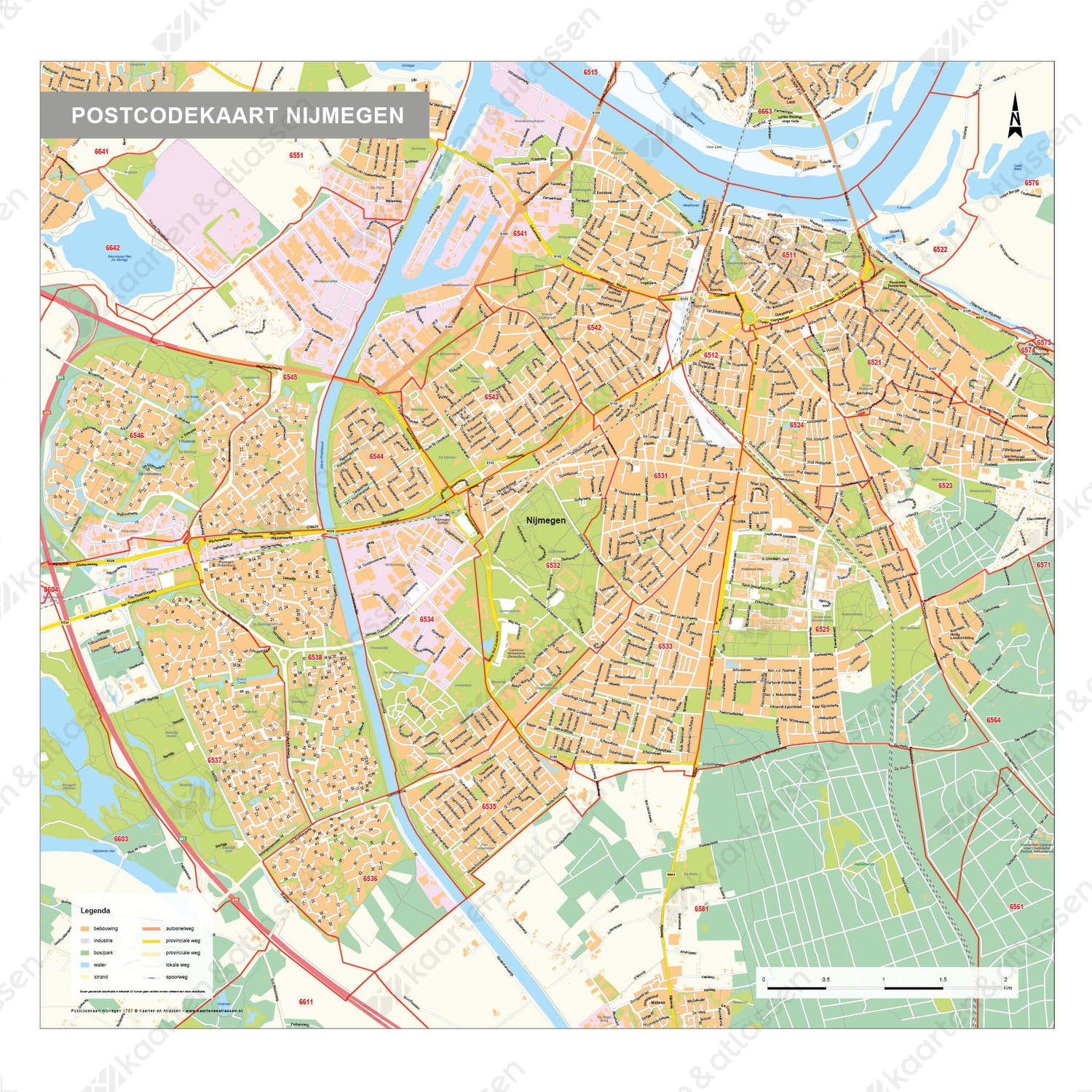 Postcodekaart Nijmegen Postcodekaart Nijmegen