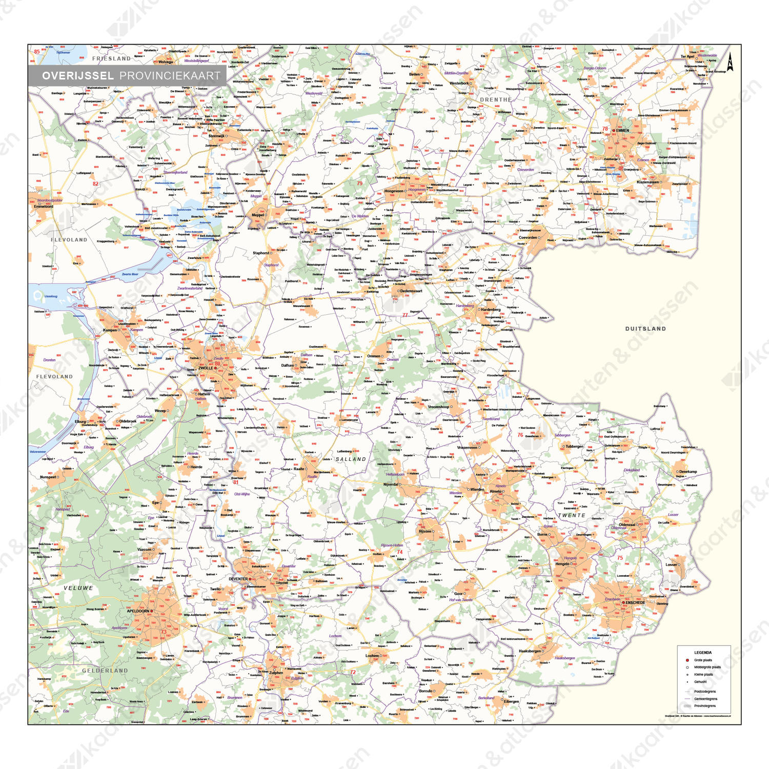 Digitale Postcode-/Gemeentekaart Overijssel Digitale Postcode-/Gemeentekaart Overijssel