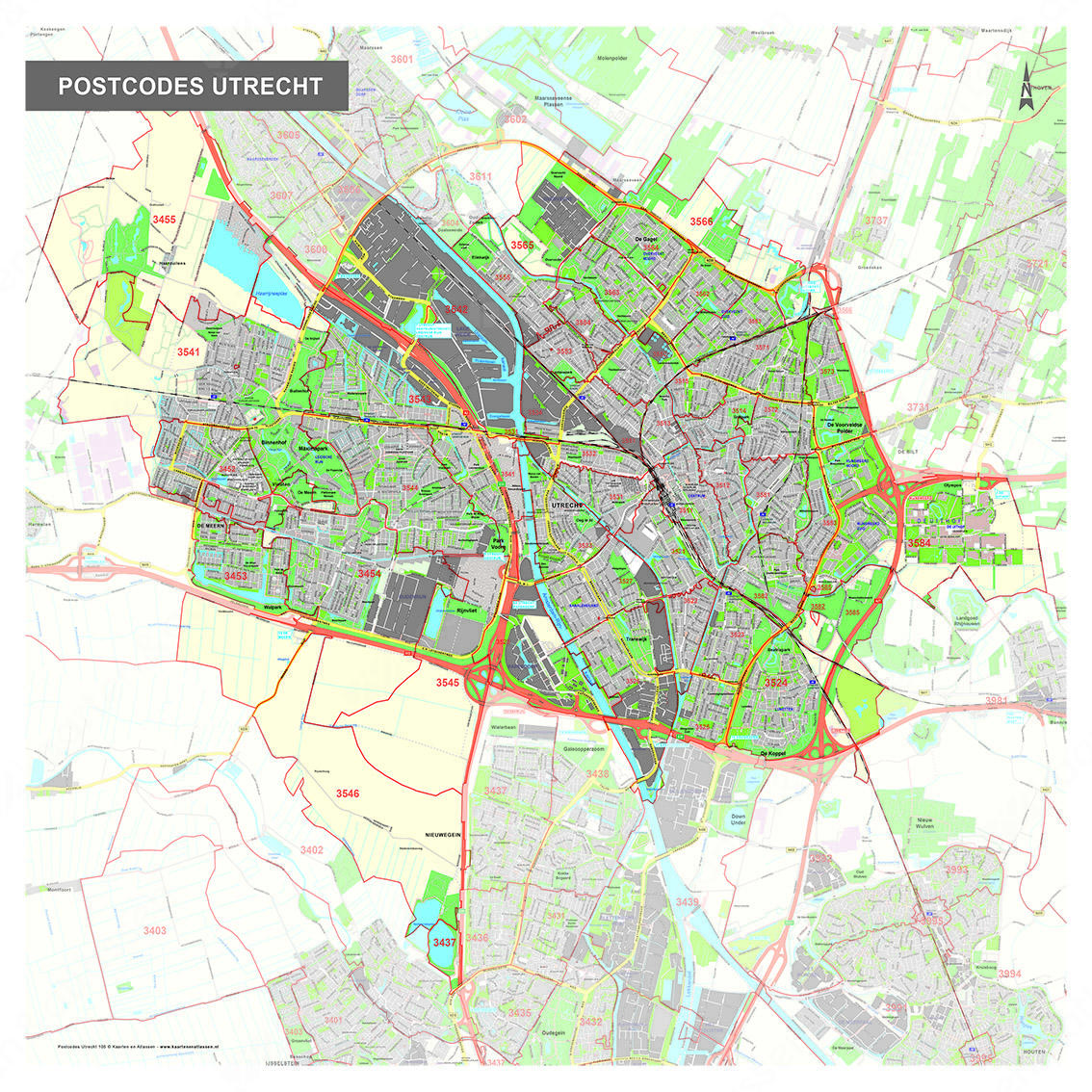 Digitale Postcodekaart Utrecht