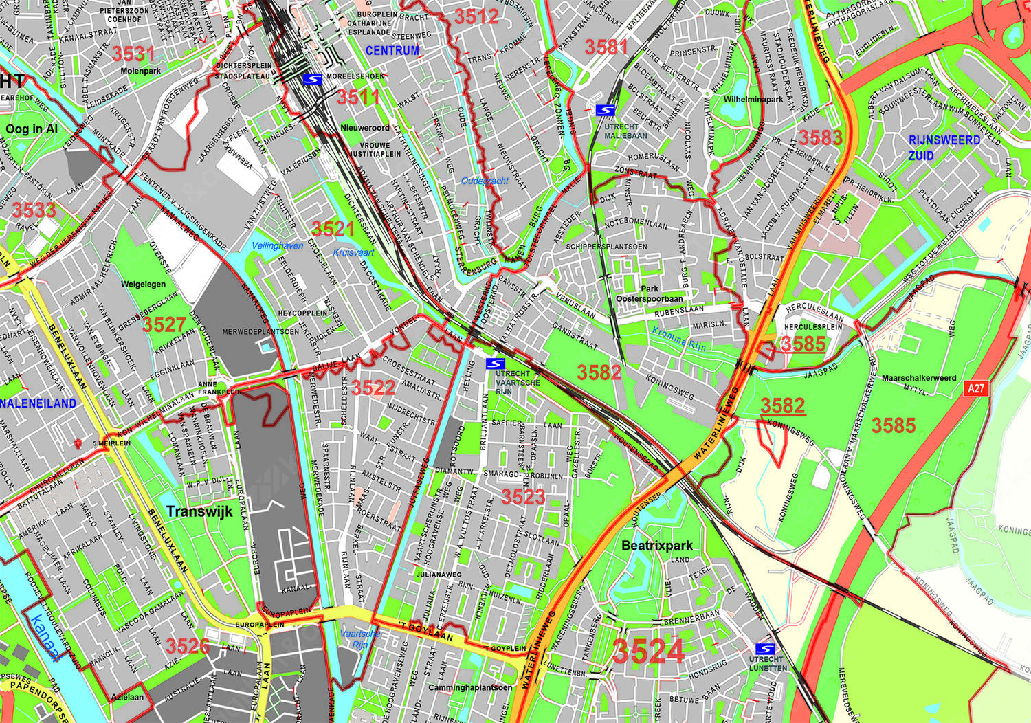 Digitale Postcodekaart Utrecht