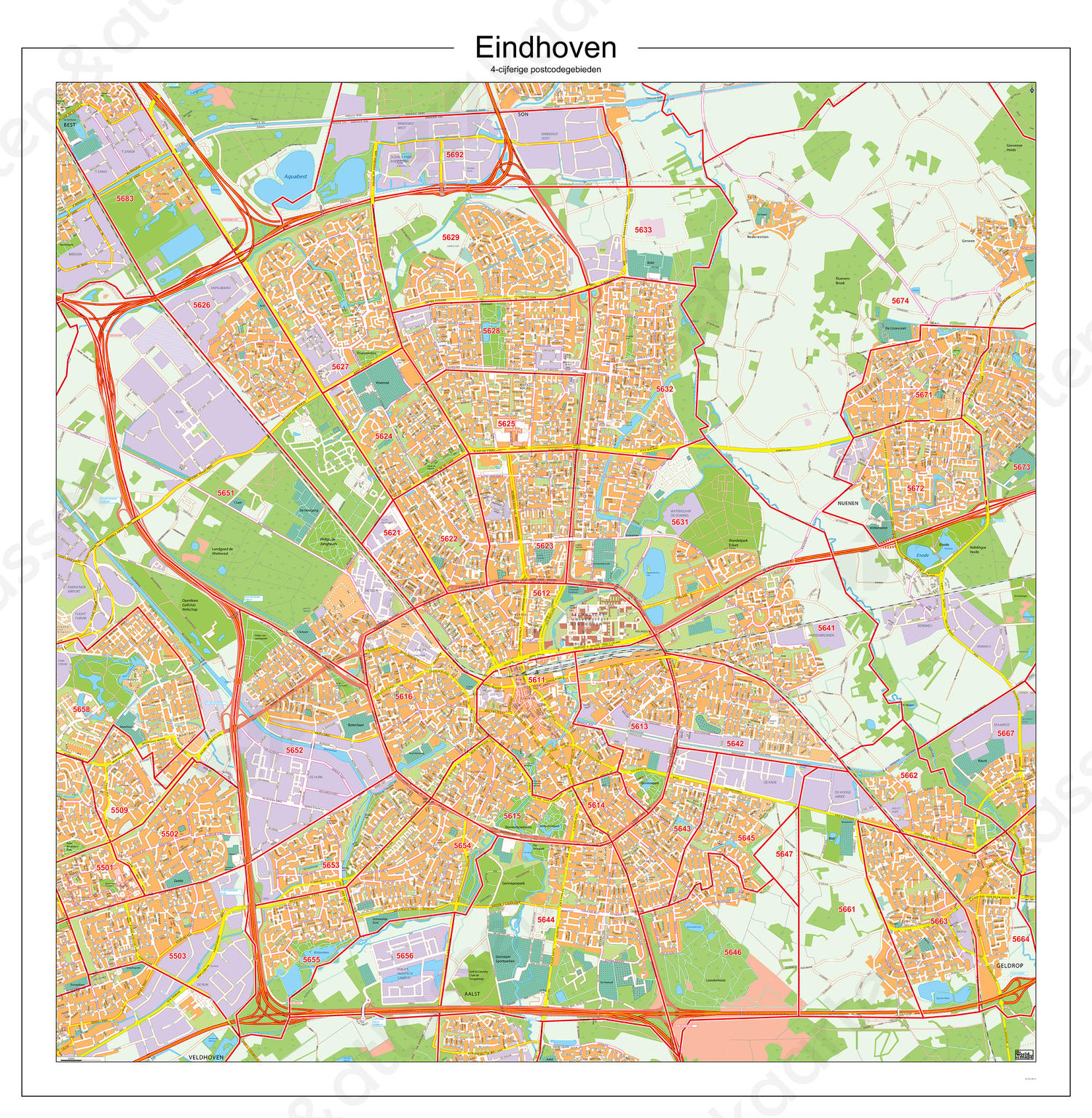 Postcodekaart Eindhoven 
