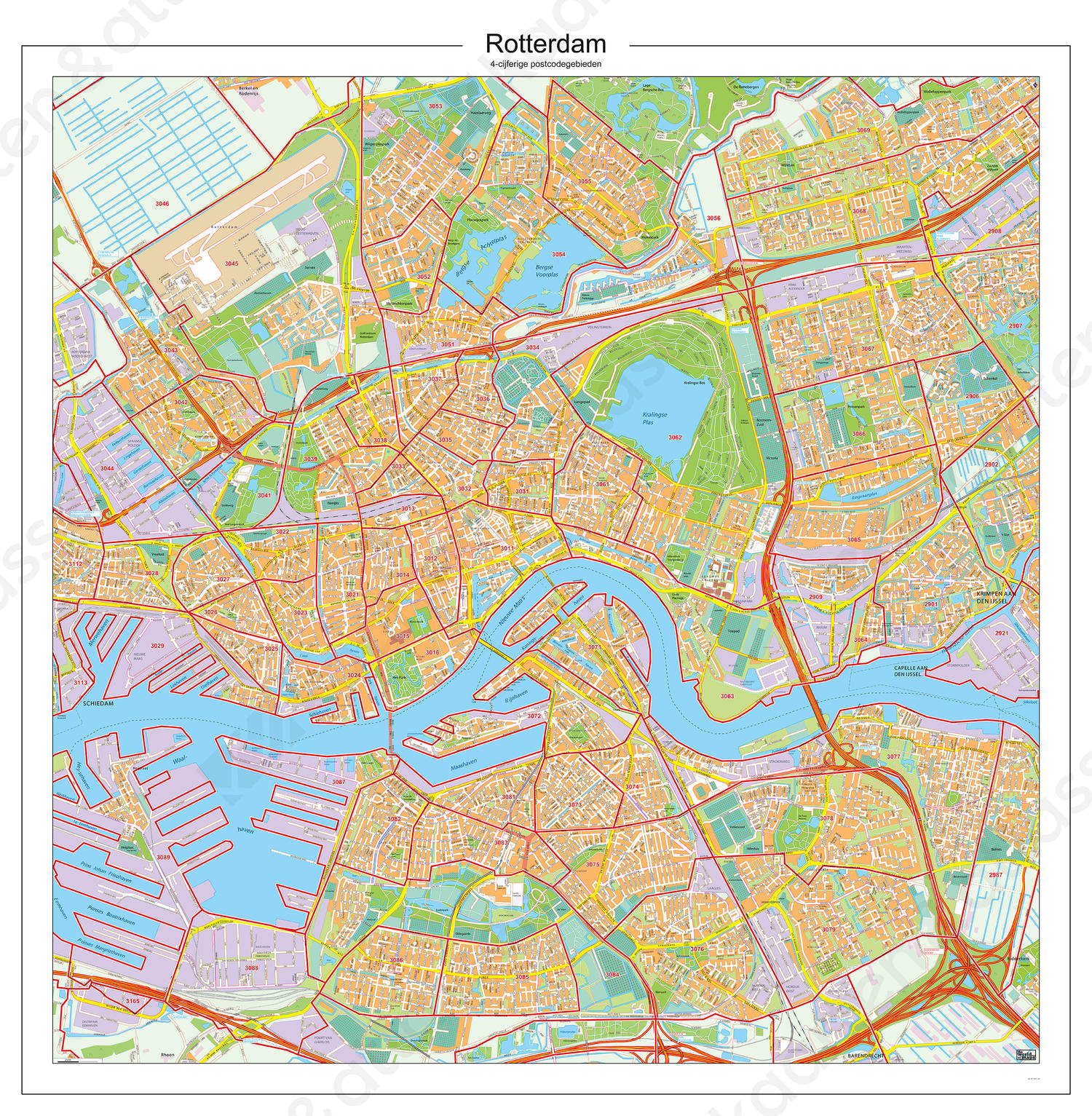 Postcodekaart Rotterdam