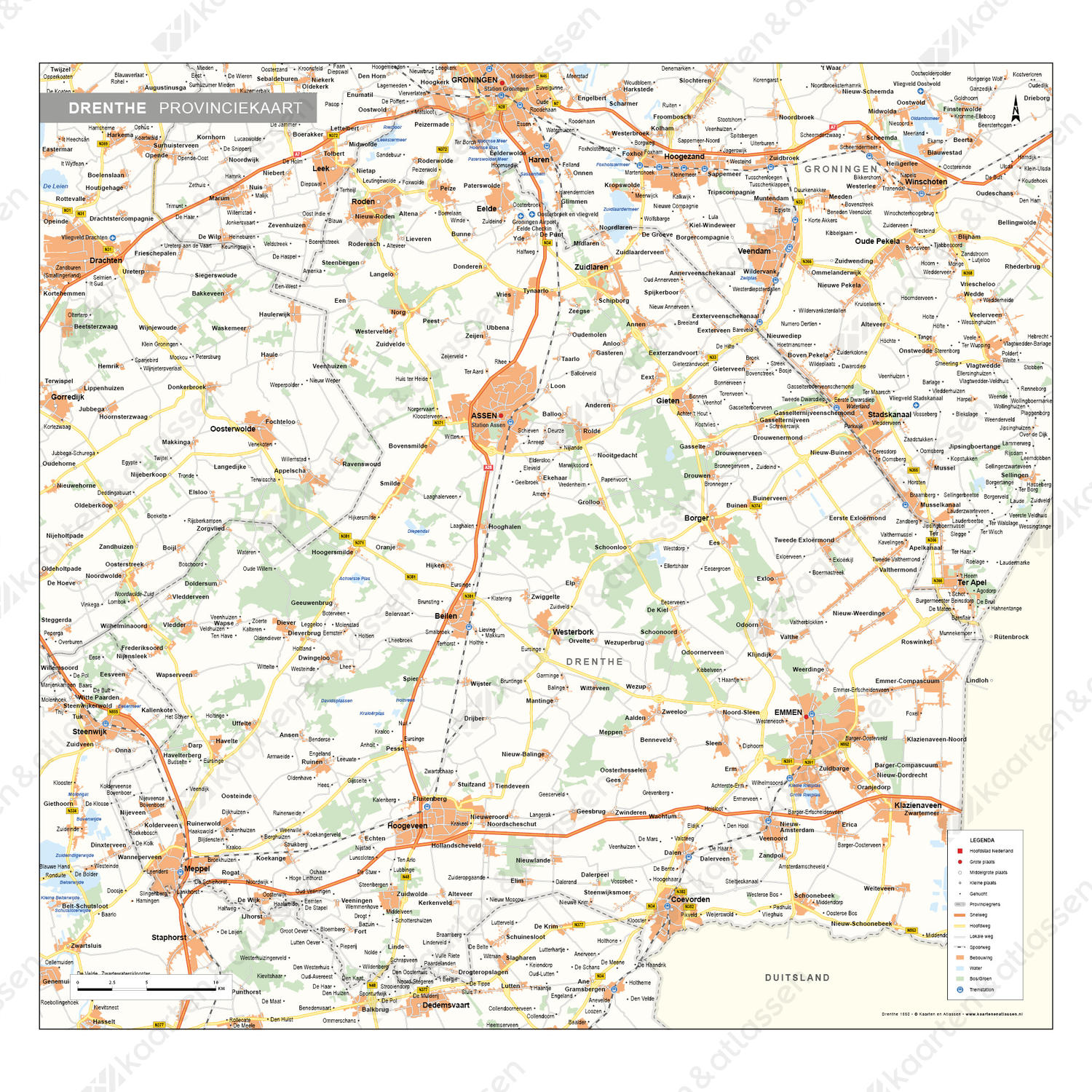 Drenthe Provinciekaart Staatkundig