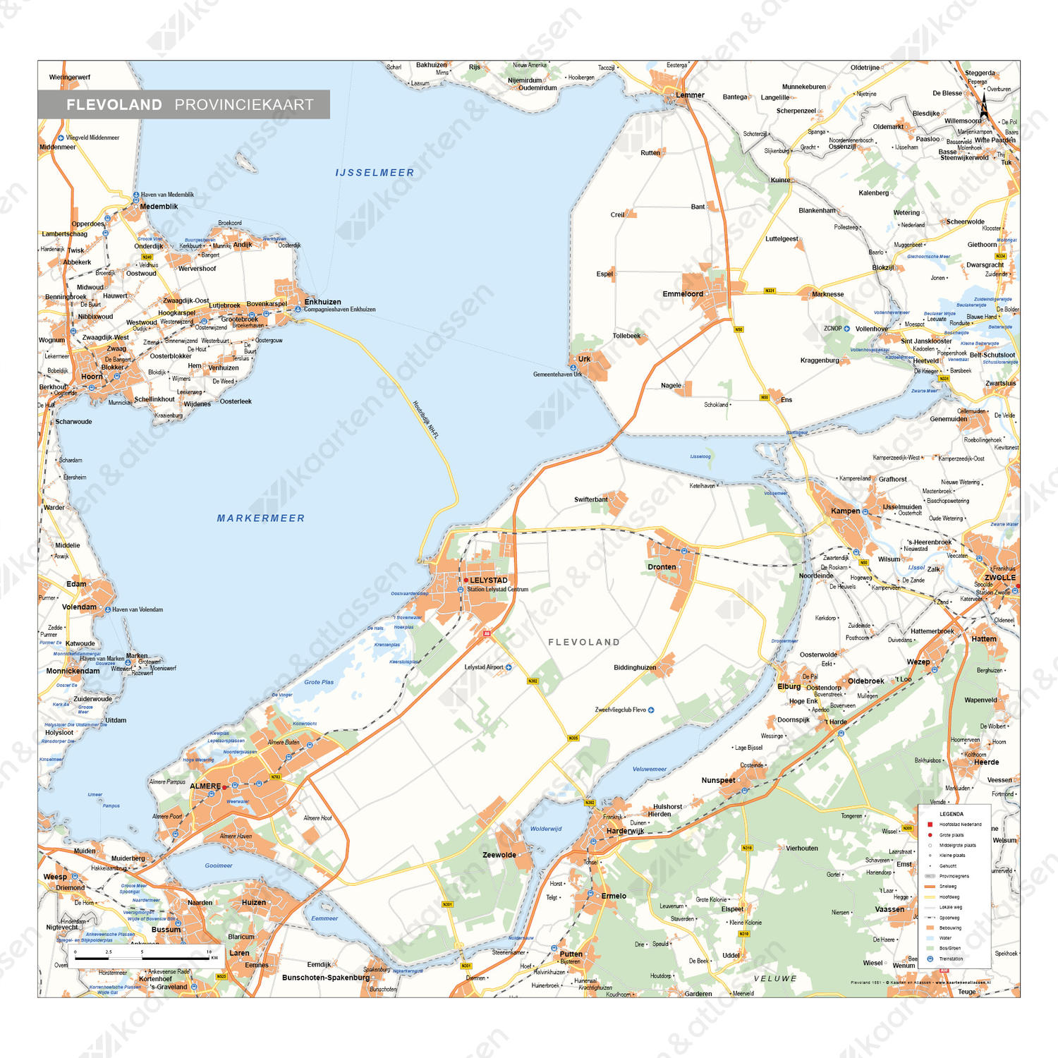 Flevoland Provinciekaart Staatkundig