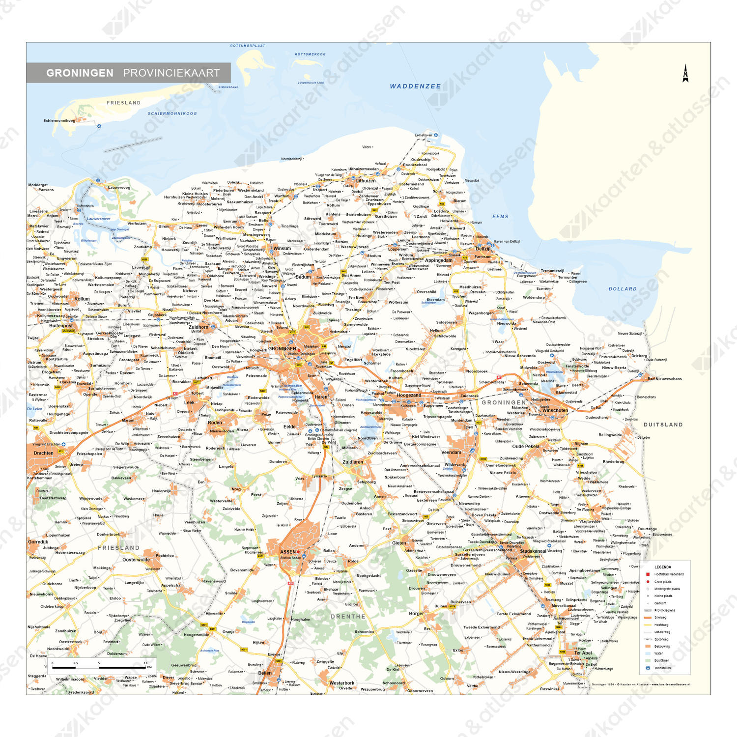Groningen Provinciekaart Staatkundig