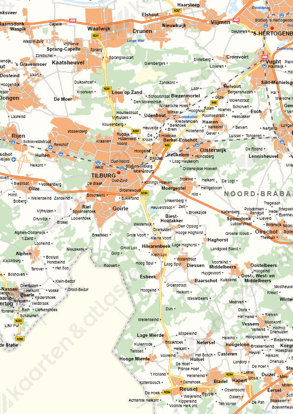 Noord-Brabant Provinciekaart Staatkundig