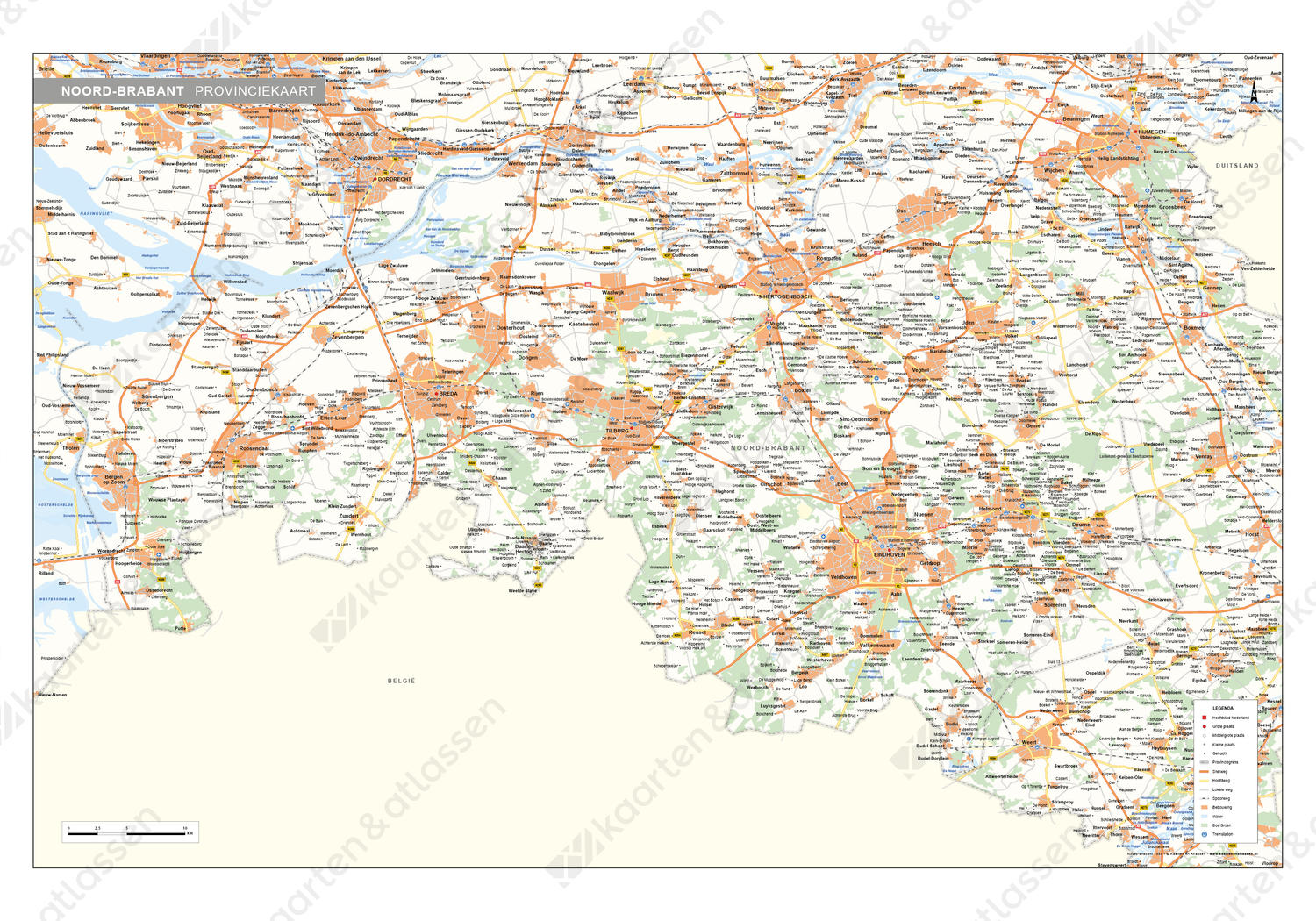 Noord-Brabant Digitale Provinciekaart Staatkundig