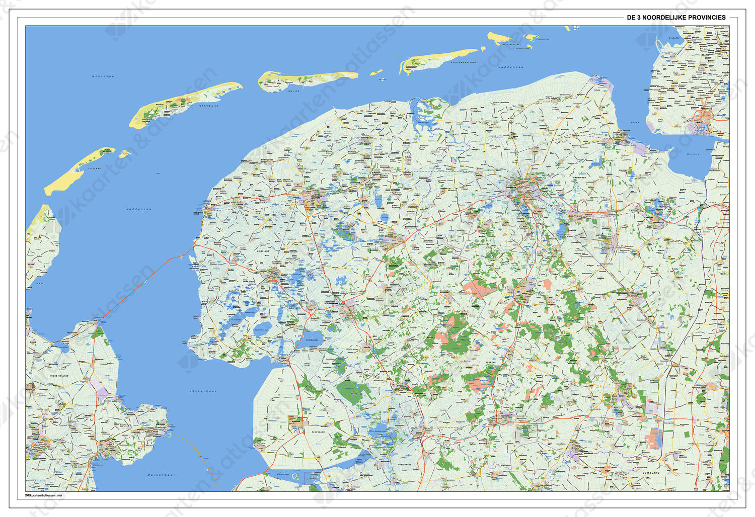 Kaart: Friesland, Groningen & Drenthe 1488 | Kaarten En Atlassen.Nl