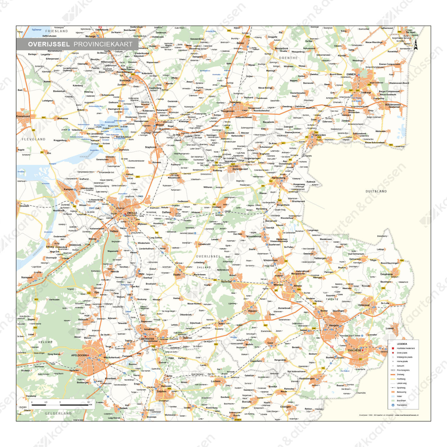 Overijssel Provinciekaart Staatkundig