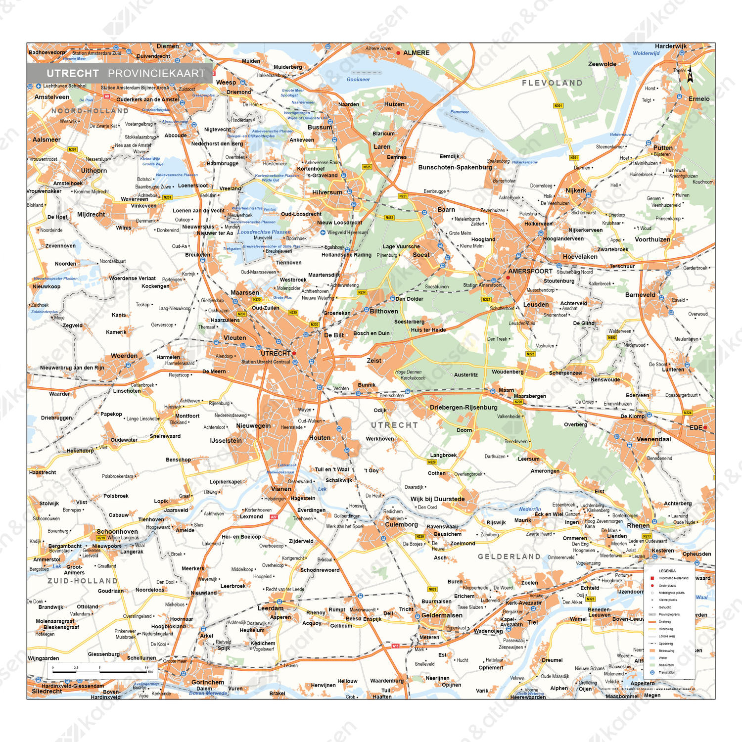 Utrecht Provinciekaart Staatkundig