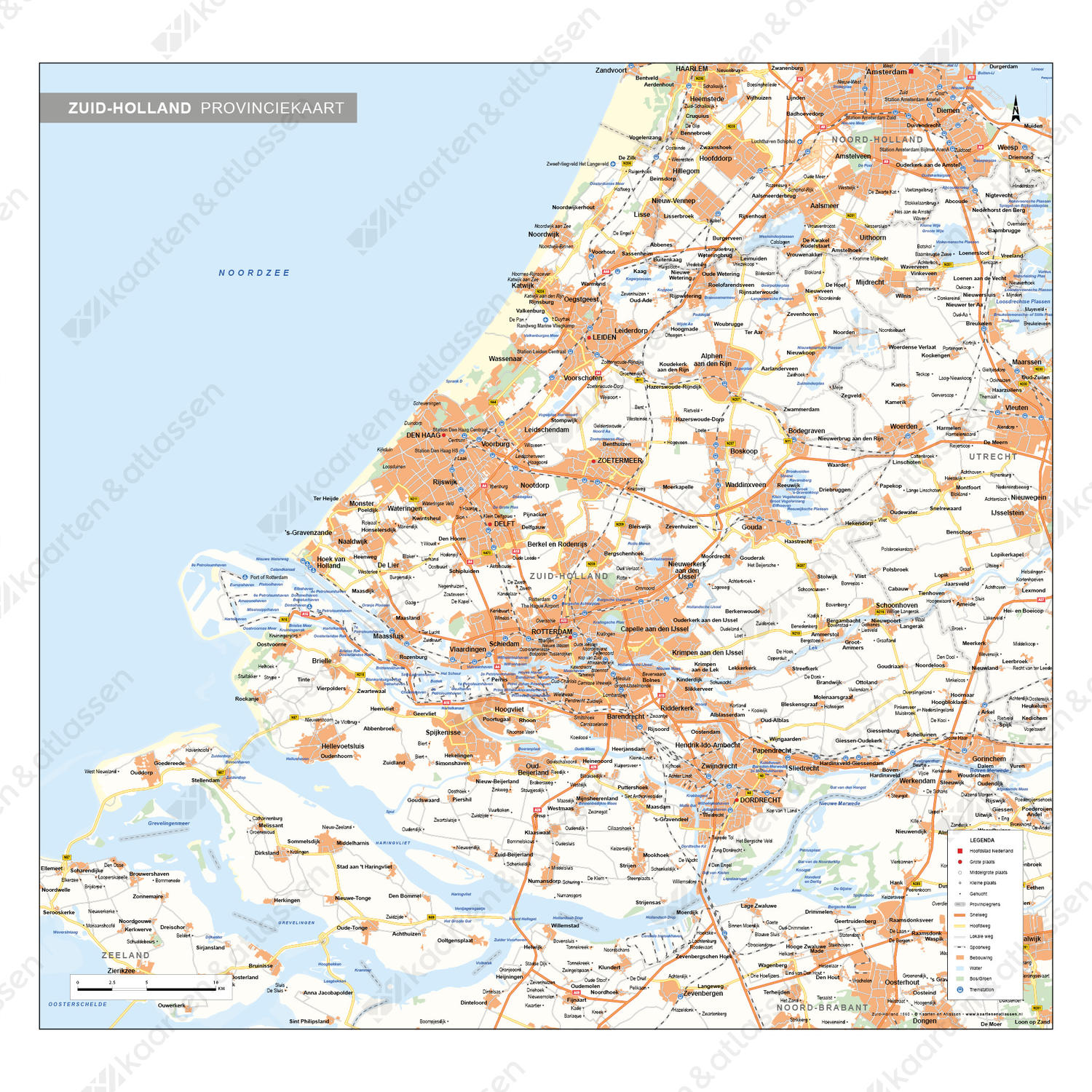 Zuid-Holland Provinciekaart Staatkundig