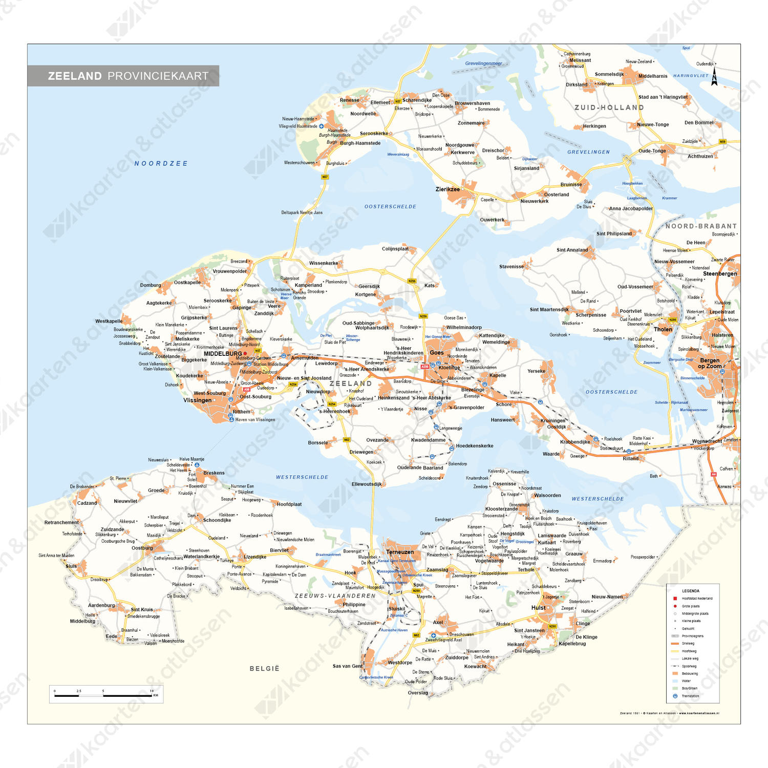 Zeeland Provinciekaart Staatkundig 1561 | Kaarten En Atlassen.Nl