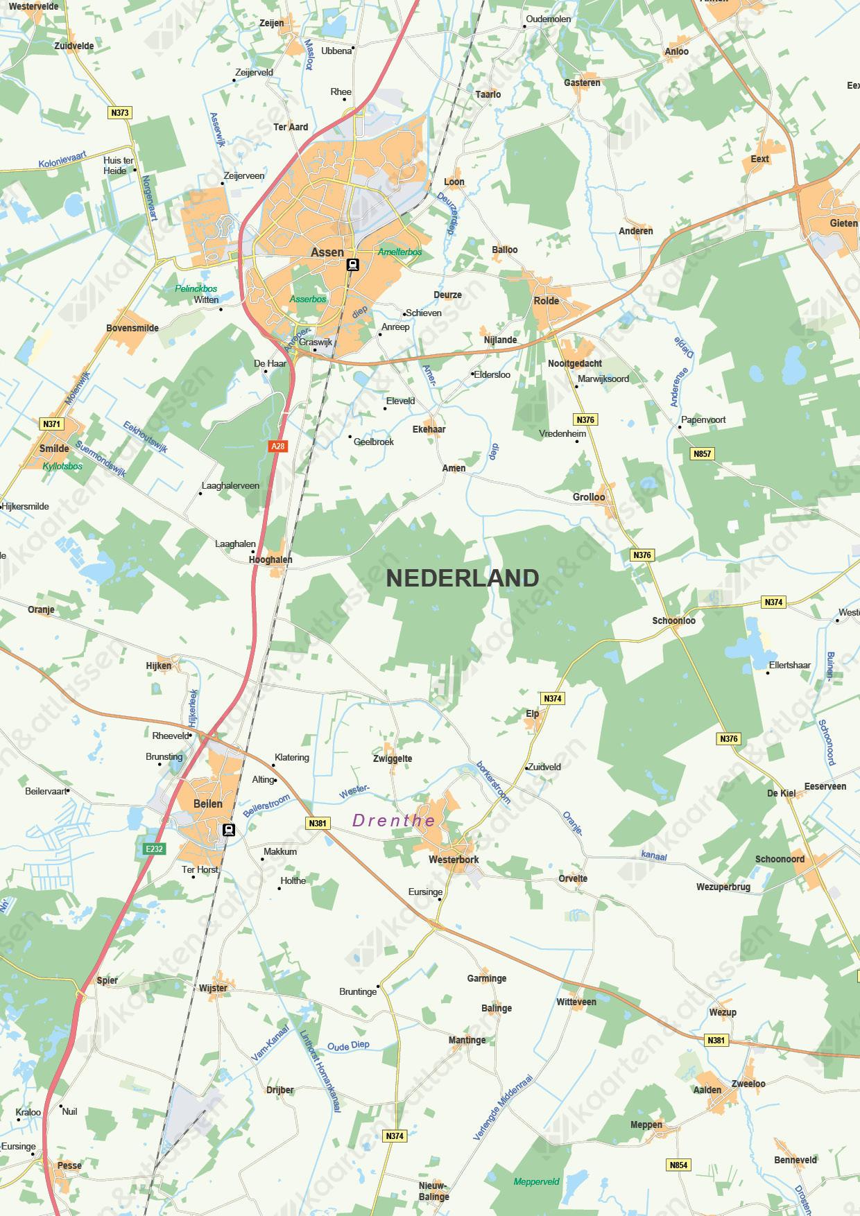 Kaart  Drenthe 