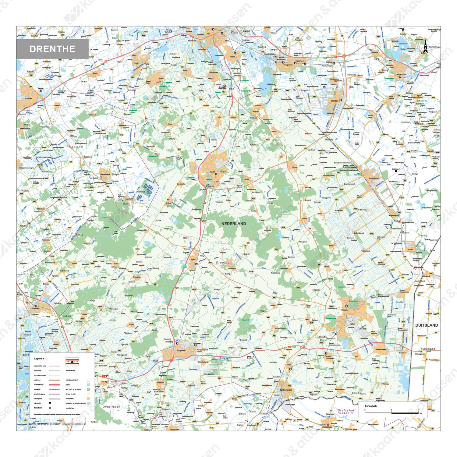 Kaart  Drenthe 