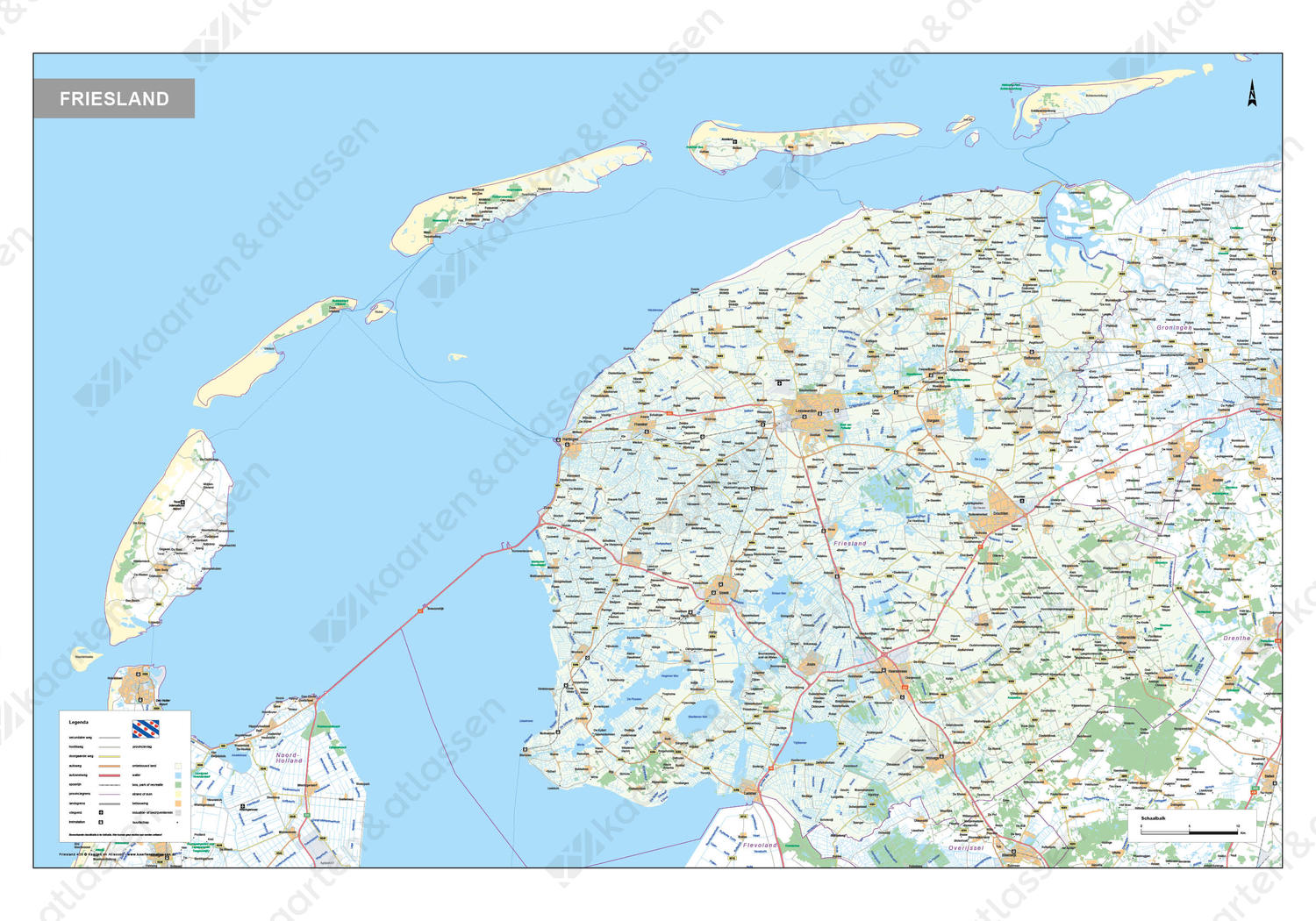 Provinciekaart Friesland