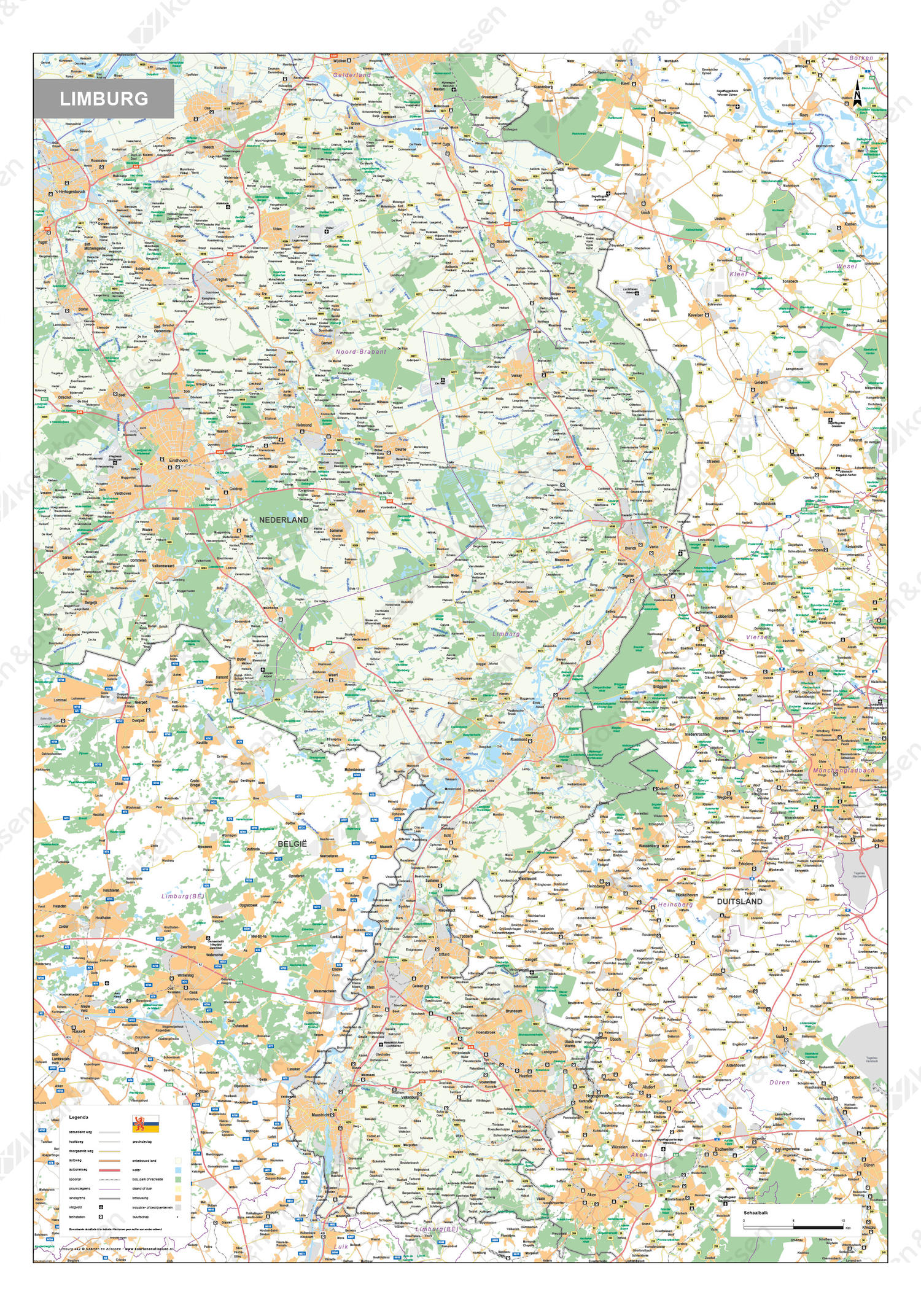 Efficiënt uitdrukken Portugees Digitale kaart Limburg 442 | Kaarten en Atlassen.nl