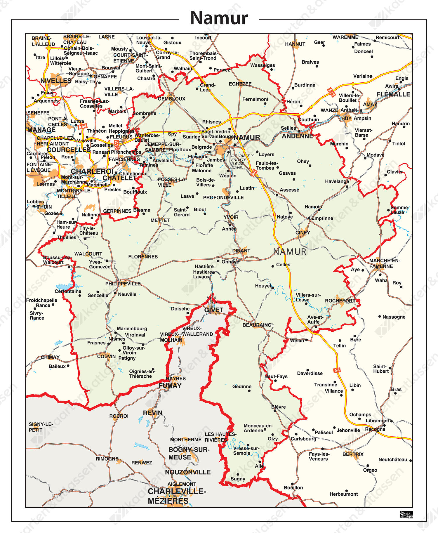 Digitale Provinciekaart Namur Namen Digitale Provinciekaart Namur Namen