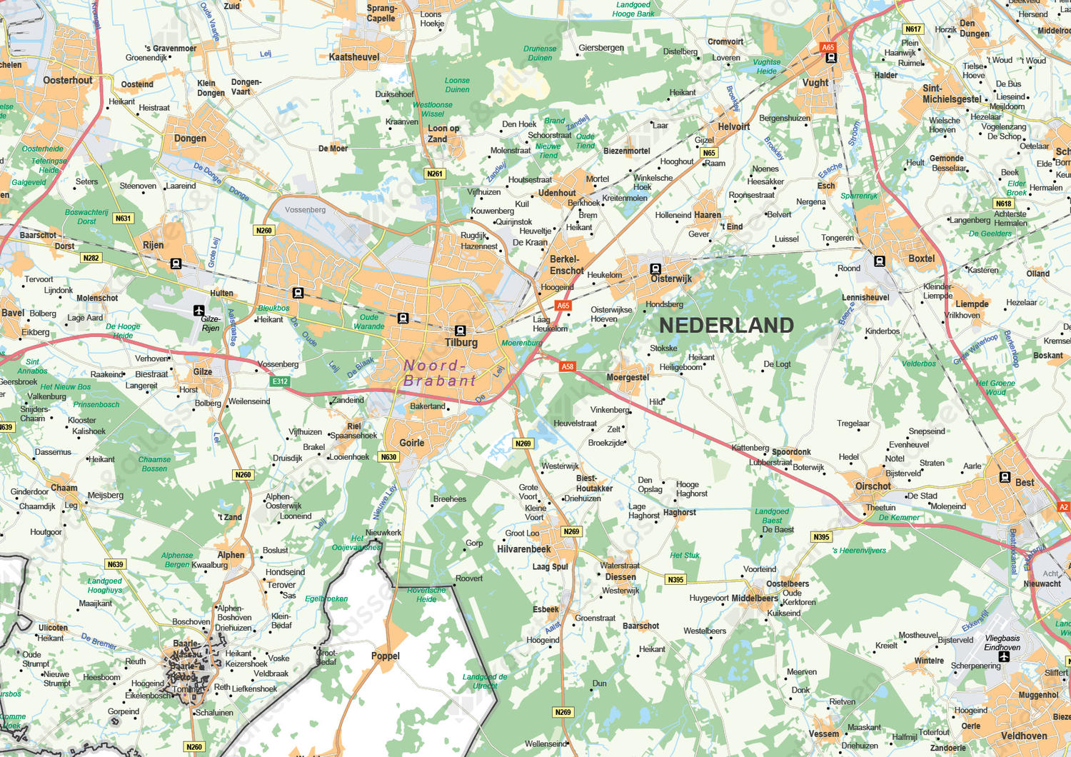 Digitale kaart Noord-Brabant